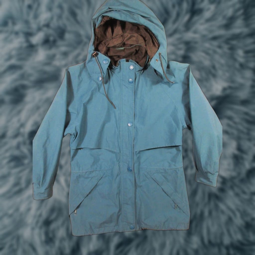 Eddie Bauer VINTAGE Eddie Bauer Gore-Tex Hooded Rain Jacket Parka Womens M Teal Blue Hooded Gore-Tex 90s Outdoor Logo Jacket Size M / US 6-8 / IT 42-44 - 1 Thumbnail