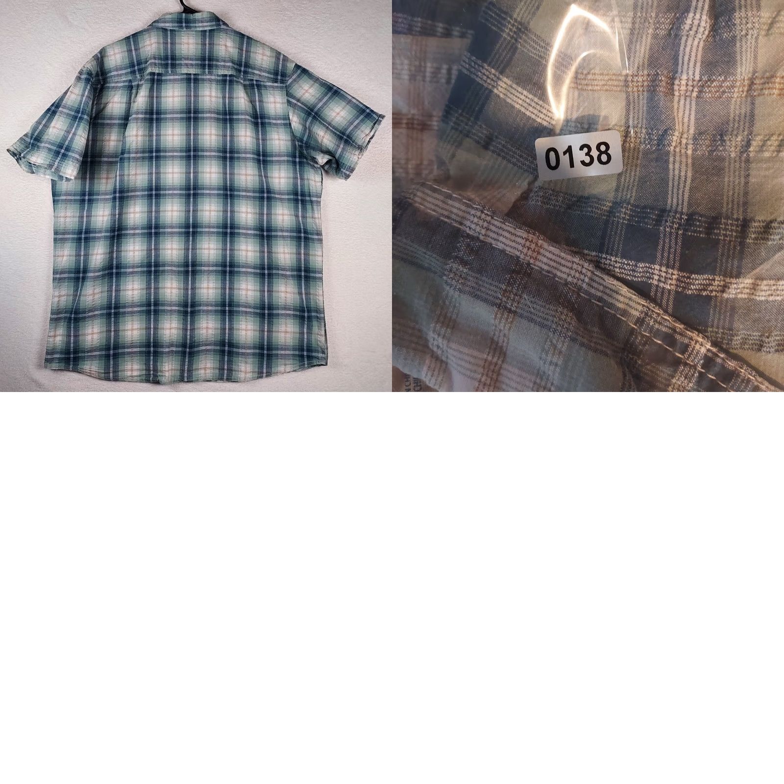 Vintage RedHead Shirt XL Blue Cotton Plaid Button-Down Short Sleeve Dress Shirt Mens Size US XL / EU 56 / 4 - 9 Thumbnail
