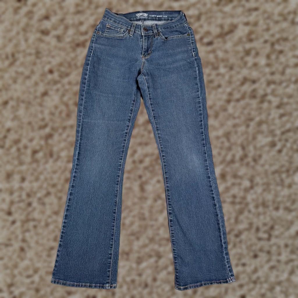 Levi's Levi's Women's Jeans Bootcut 24 Inseam Blue Denim Mid Rise Stretch Pockets 2010s Casual Fall Winter Womens Size 42" / US 20 - 1 Thumbnail