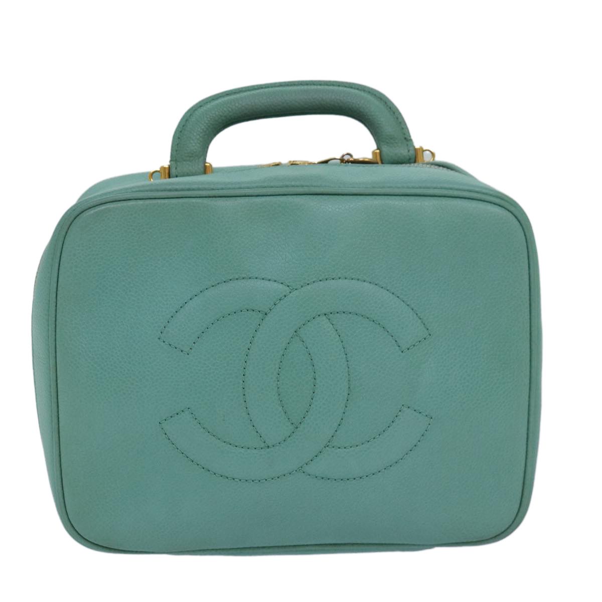 Chanel Vanity Green Calfskin Handbag (Pre-Owned) Size ONE SIZE - 1 Thumbnail