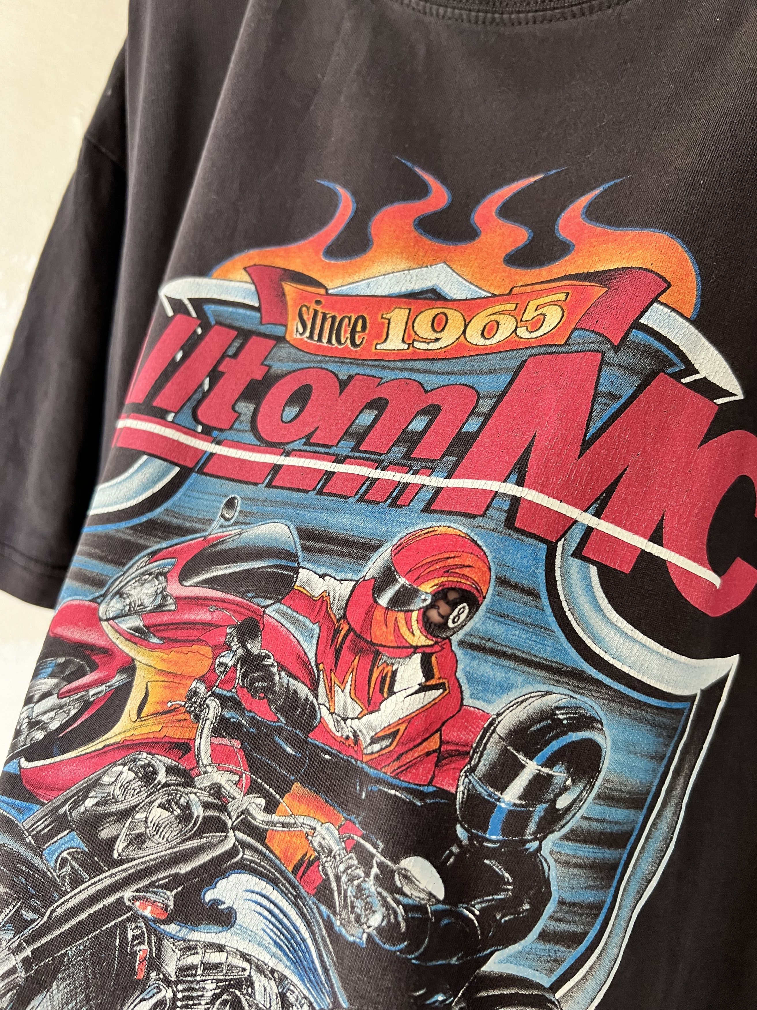 Alltimers Alltom MC Vintage Graphic 3d 1980s Motorcycle Tee Size US XL / EU 56 / 4 - 4 Thumbnail