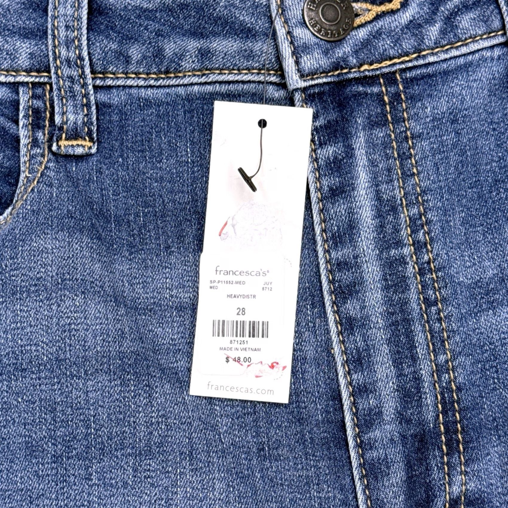 Vintage Harper Heritage Straight Jeans Womens 28 Heavy Distressed Stretch New Size 28" / US 6 / IT 42 - 5 Thumbnail