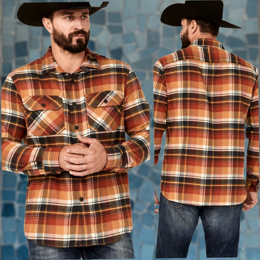 Pendleton Pendleton Burnside Flannel Shirt Tan Red Gold Plaid Button Long Sleeve Mens M Size US M / EU 48-50 / 2 - 1 Thumbnail