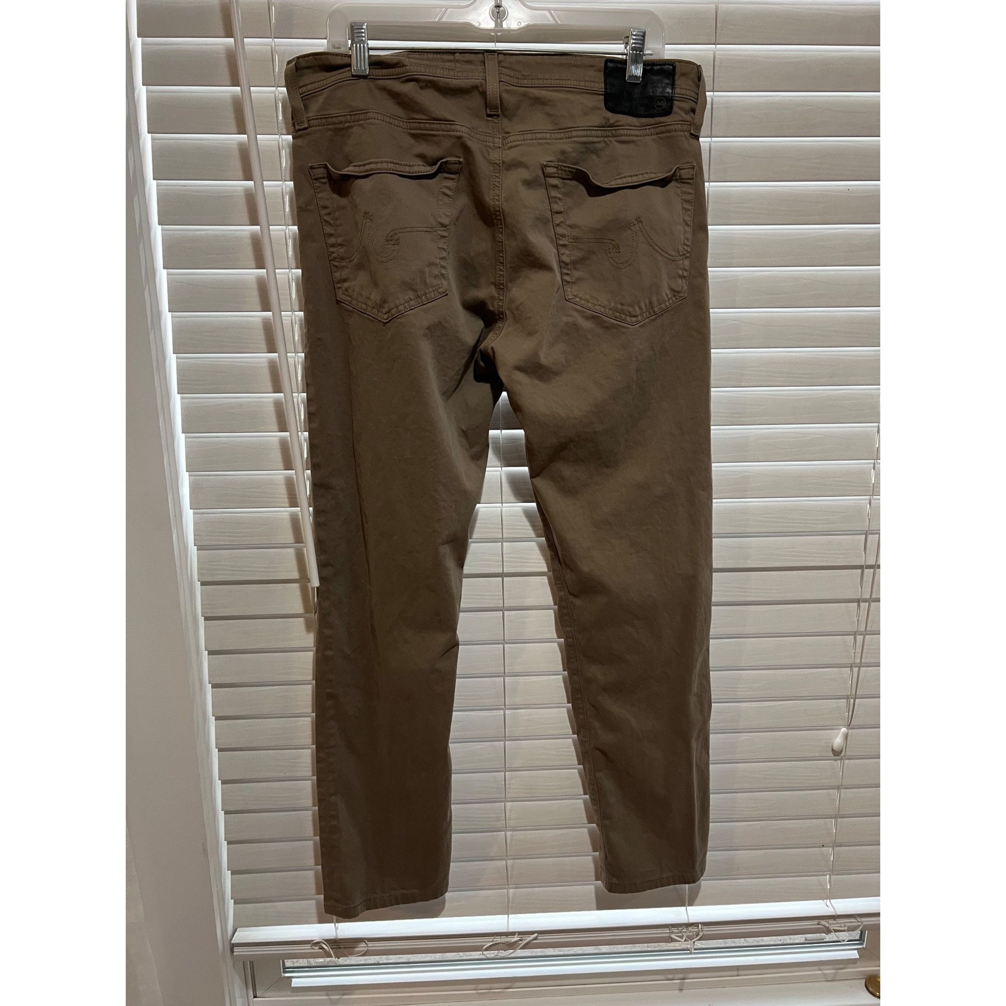 AG Adriano Goldschmied Adriano Goldschmied The Tellis Modern Slim Mens Khaki Chinos Size US 34 / EU 50 - 3 Thumbnail