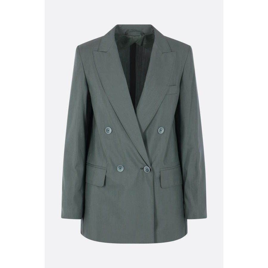 Max Mara MAX MARA Albata Dark Green Wool/Silk Double-Breasted Jacket Size M / US 6-8 / IT 42-44 - 1 Thumbnail