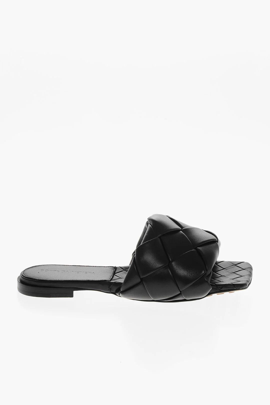 Bottega Veneta og1mm0426 Braided Leather Sliders in Black Size US 5 / IT 35 - 1 Thumbnail