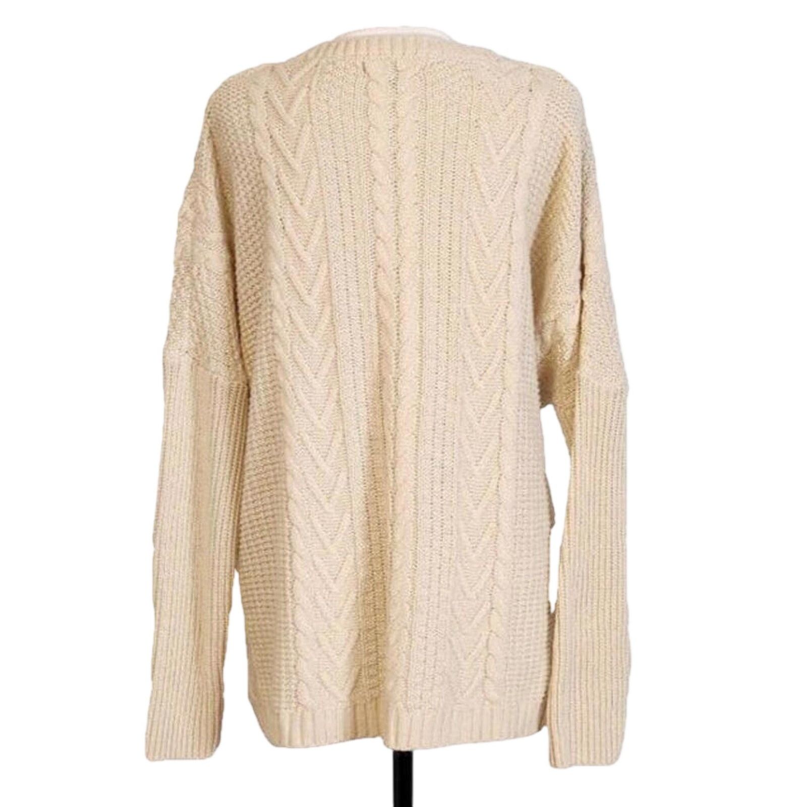 Other JOSEPH A Cream Boxy Cable & Rib Knit Pullover Sweater - XL Size XL / US 12-14 / IT 48-50 - 3 Thumbnail