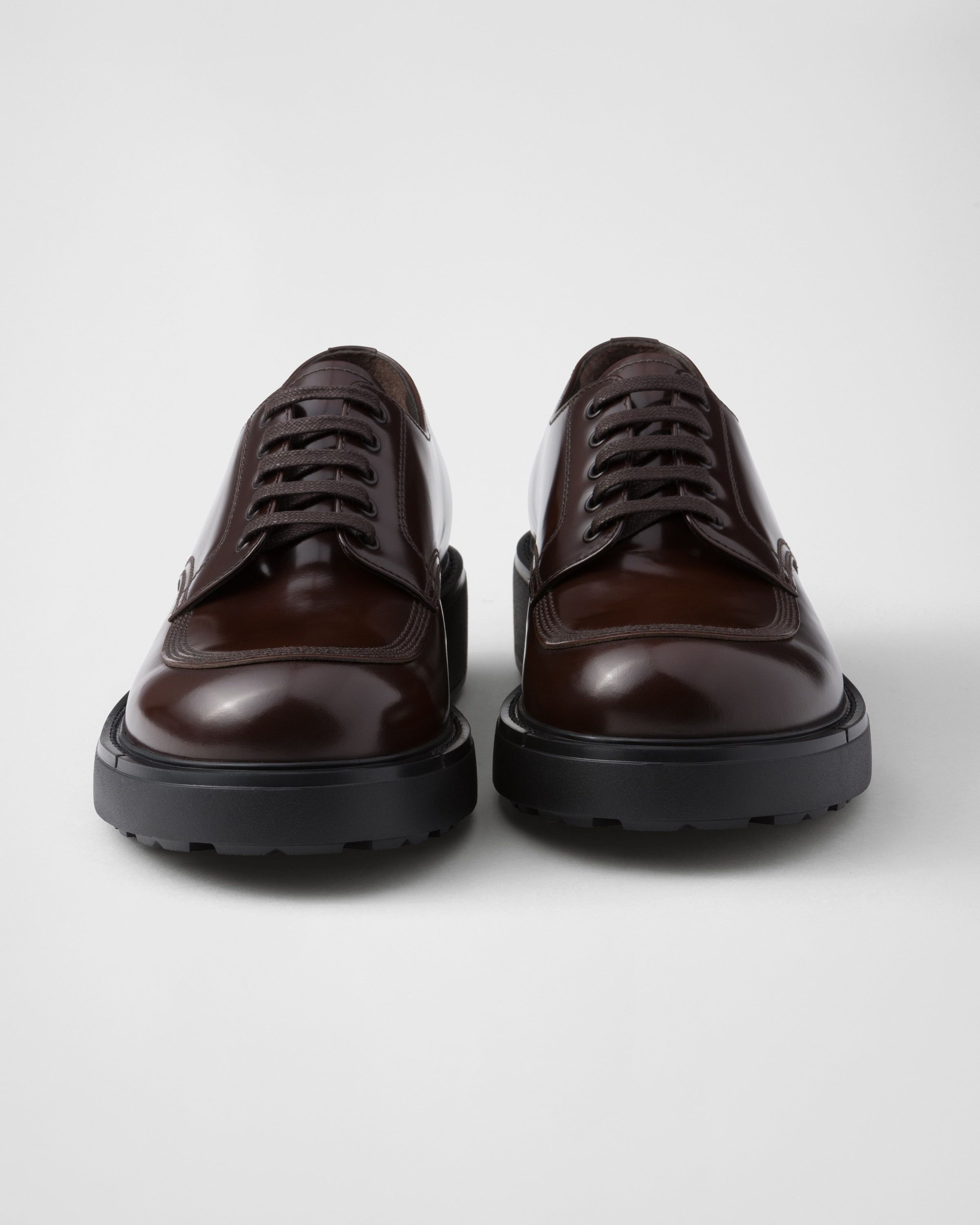 Prada o1bcso1str1025 Spazzolato Derby Shoes in Brown Size US 11 / EU 44 - 5 Thumbnail