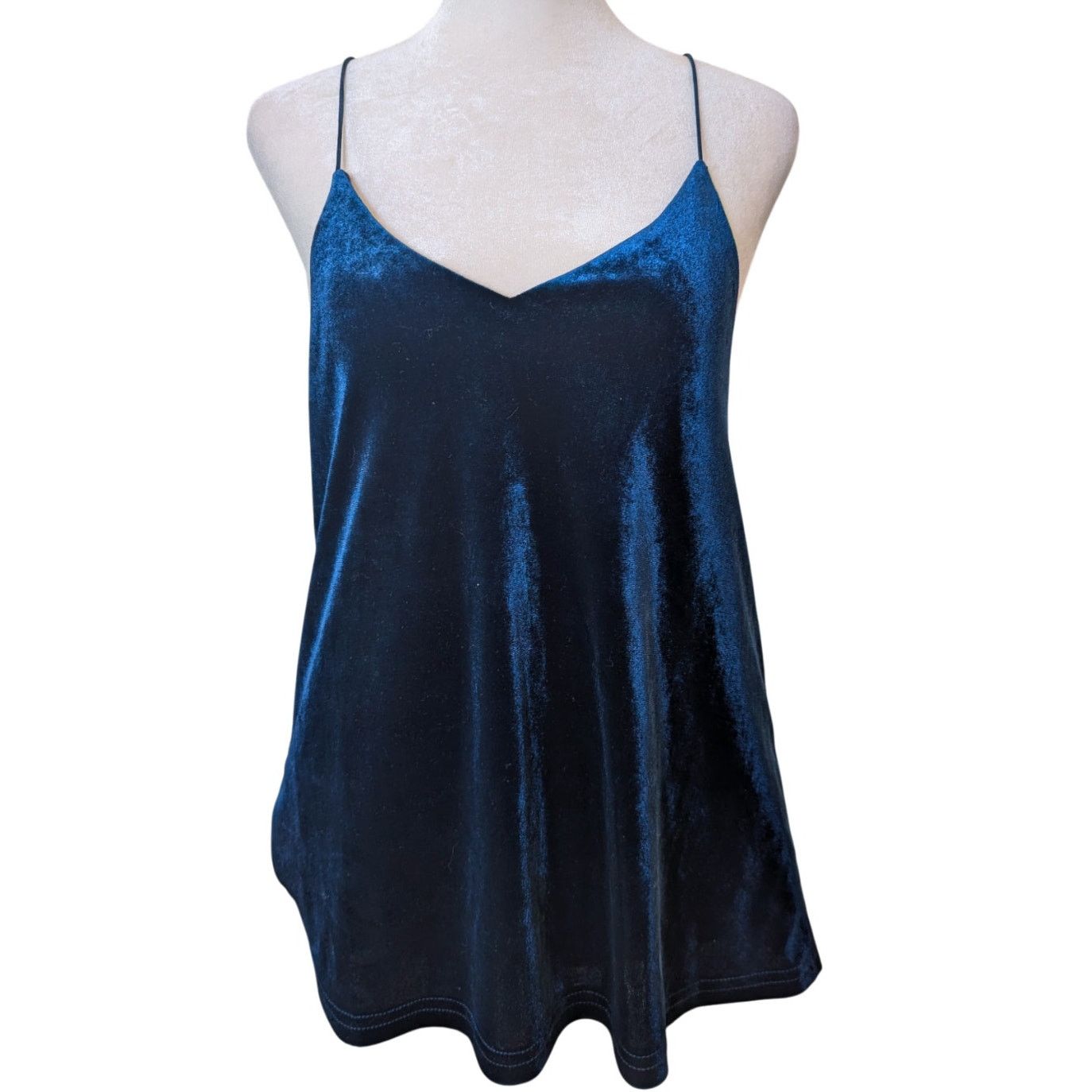 Other Bishop + Young Tessa Blue Velvet Halter Cami Top Small Size S / US 4 / IT 40 - 2 Thumbnail