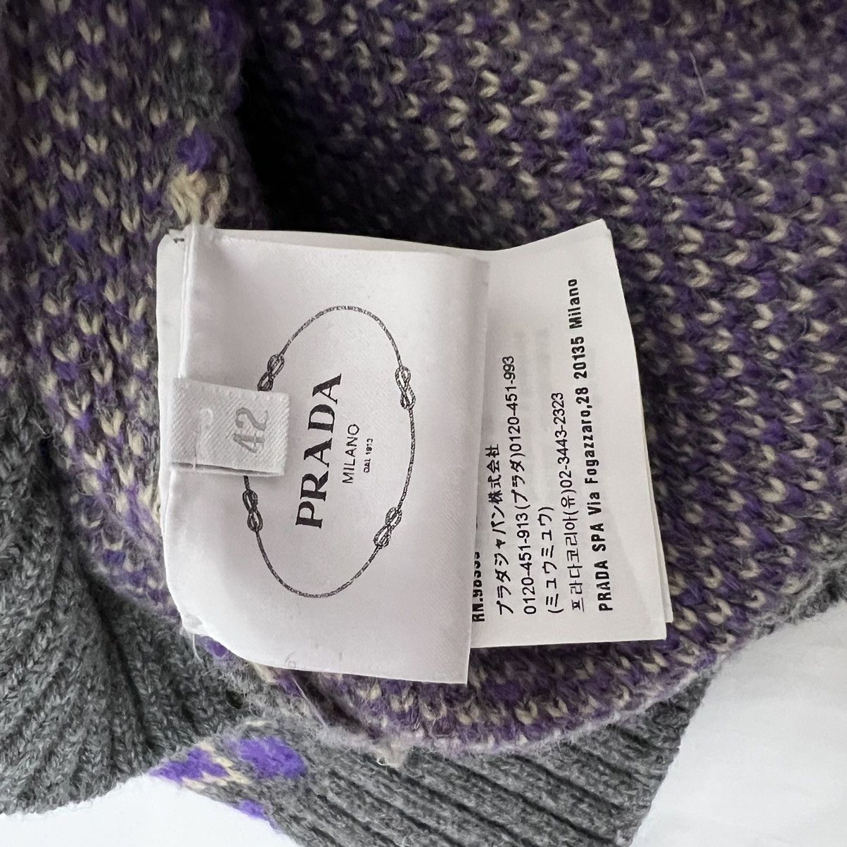 Prada Prada sport logo knitwear runway sweater gray purple Size M / US 6-8 / IT 42-44 - 4 Thumbnail