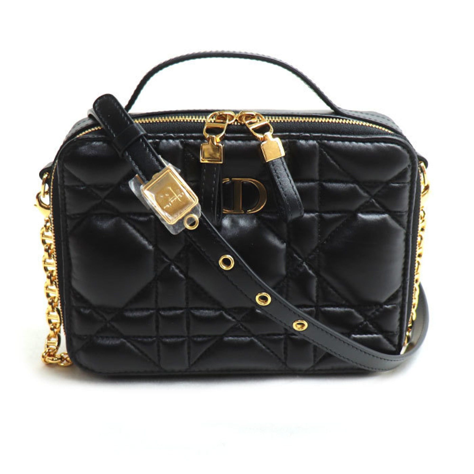 Dior Christian Dior Dior Macrocannage Caro Box Bag, 2-Way Shoulder Black, S5140UNGX_M900, Women's Size ONE SIZE - 1 Thumbnail