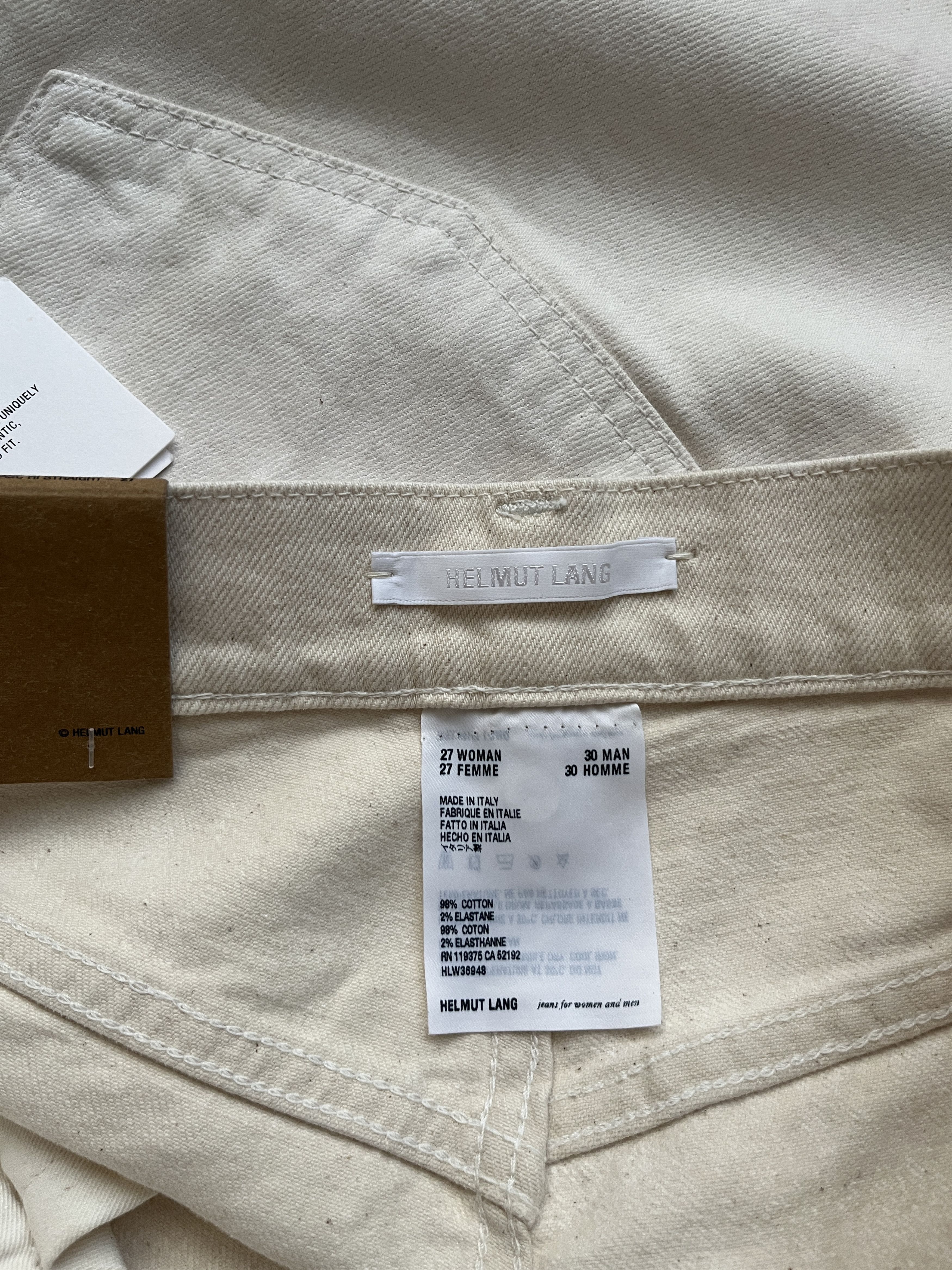 Helmut Lang ⚡️QUICK SALE⚡️Helmut Lang White Hi Straight Denim Jeans Size US 30 / EU 46 - 4 Thumbnail