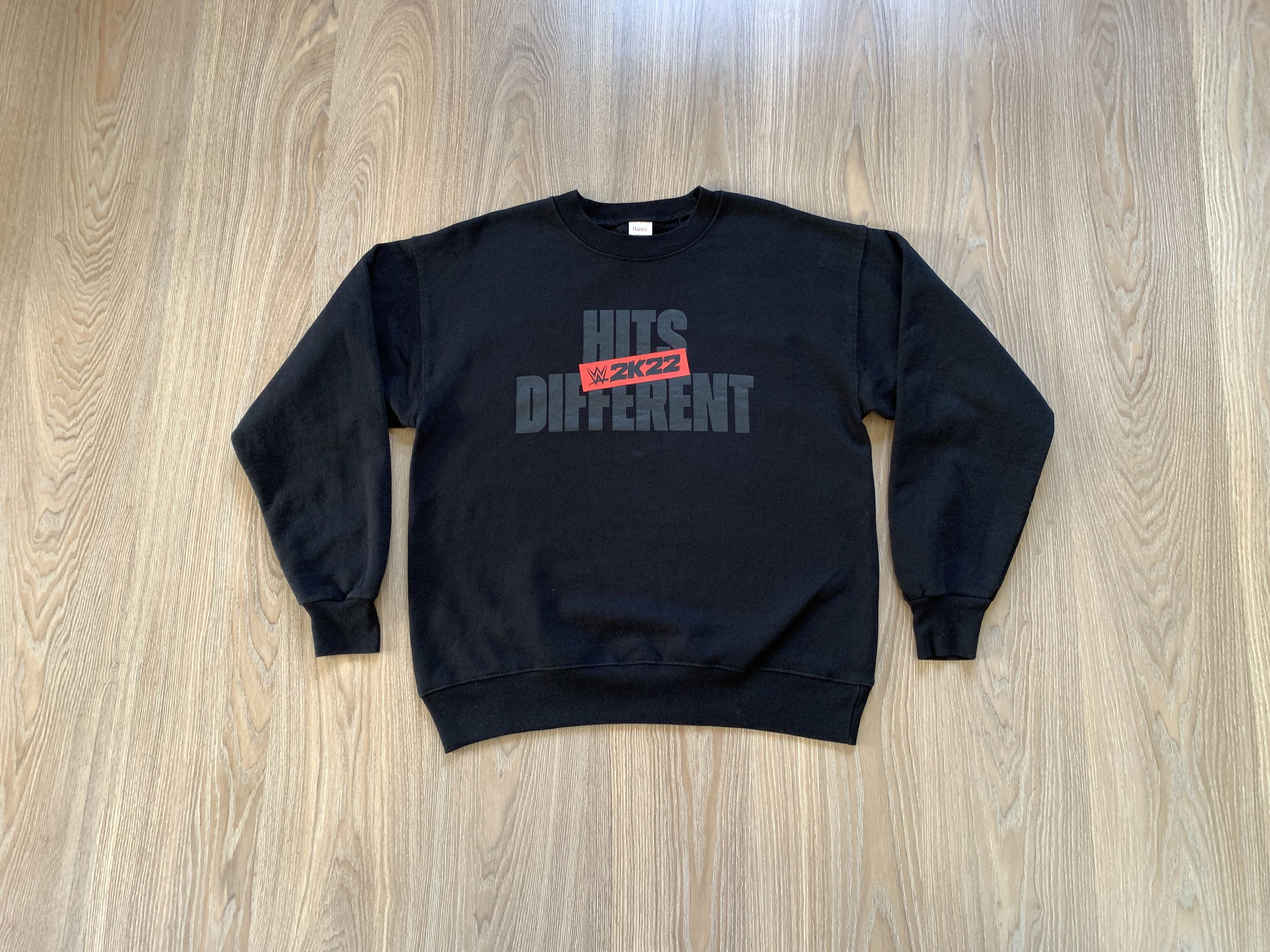 Hanes × WWE × WWF Hanes Wrestling Hits Different Black Printed Sweatshirt Size US M / EU 48-50 / 2 - 1 Thumbnail