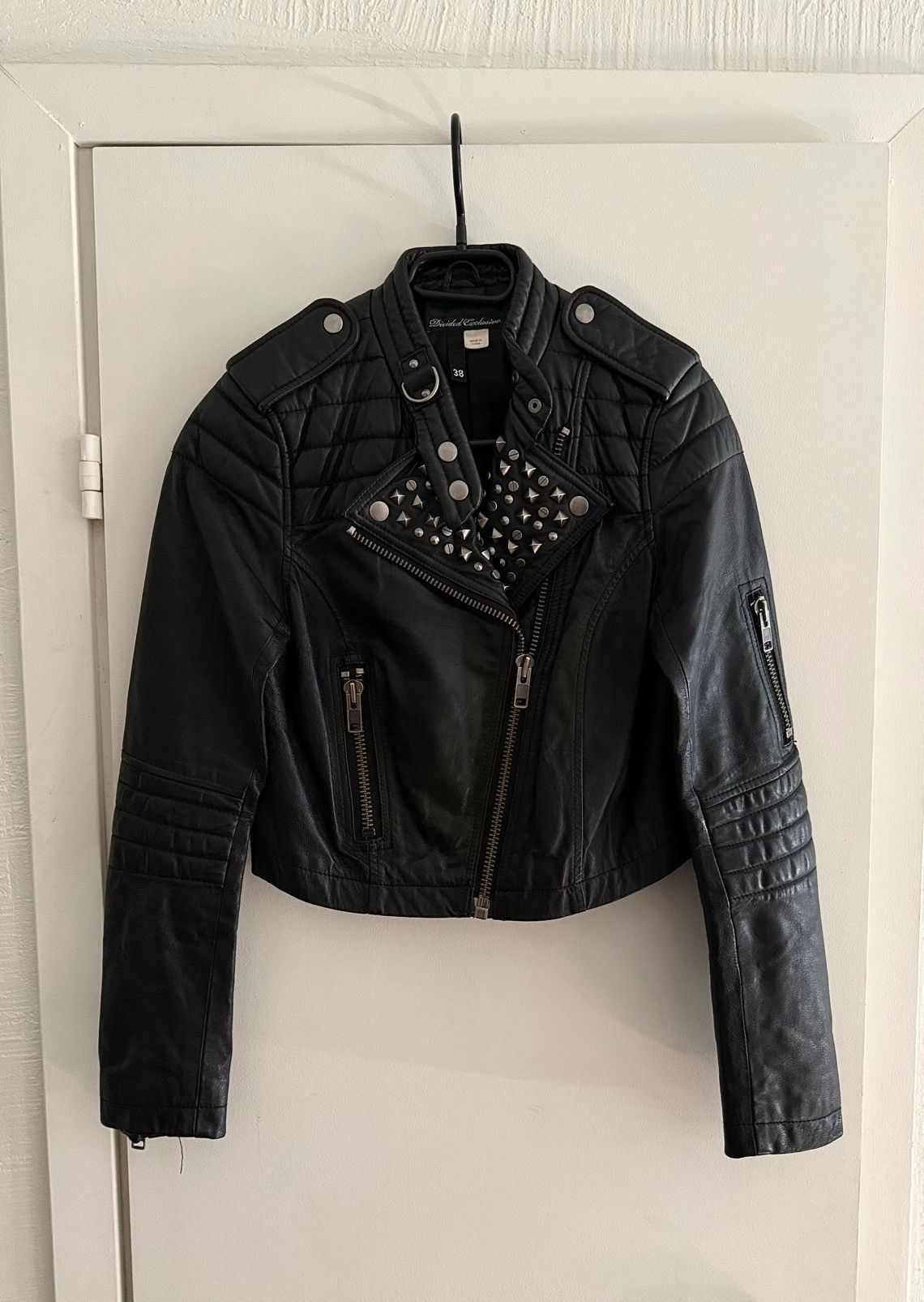 Japanese Brand Cropped Studded Leather Jacket Size US XS / EU 42 / 0 - 1 Thumbnail