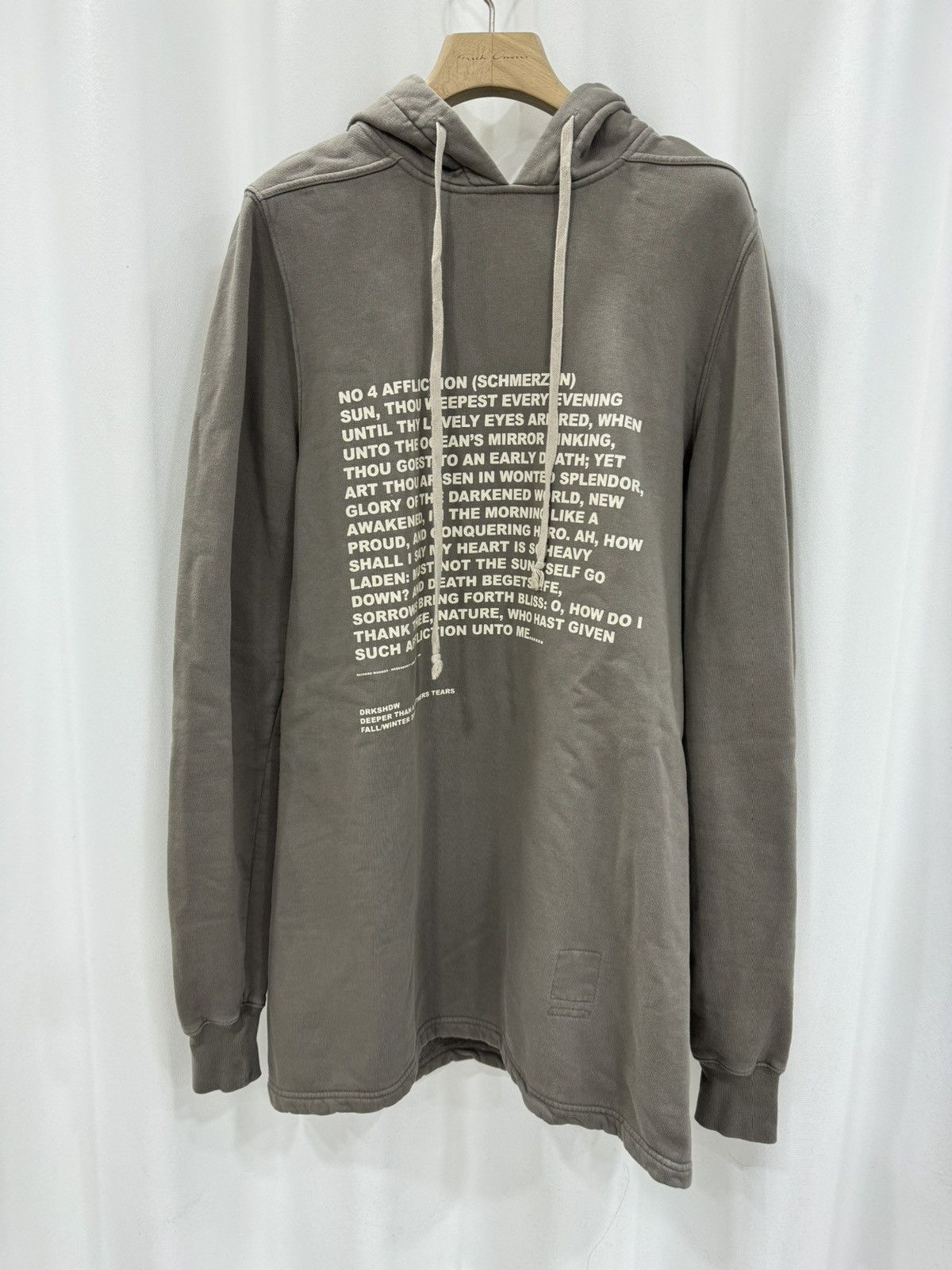 Pre-owned Rick Owens Lettering Hoodie In Dust/sail