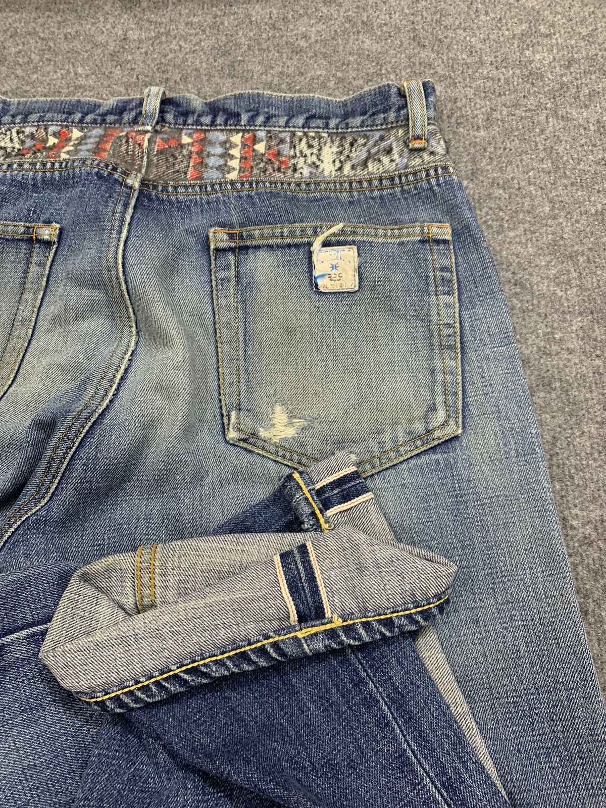 14th Addiction DISTRESSED GDC SELVEDGE DENIM & NICE FADED. Size US 31 - 4 Thumbnail