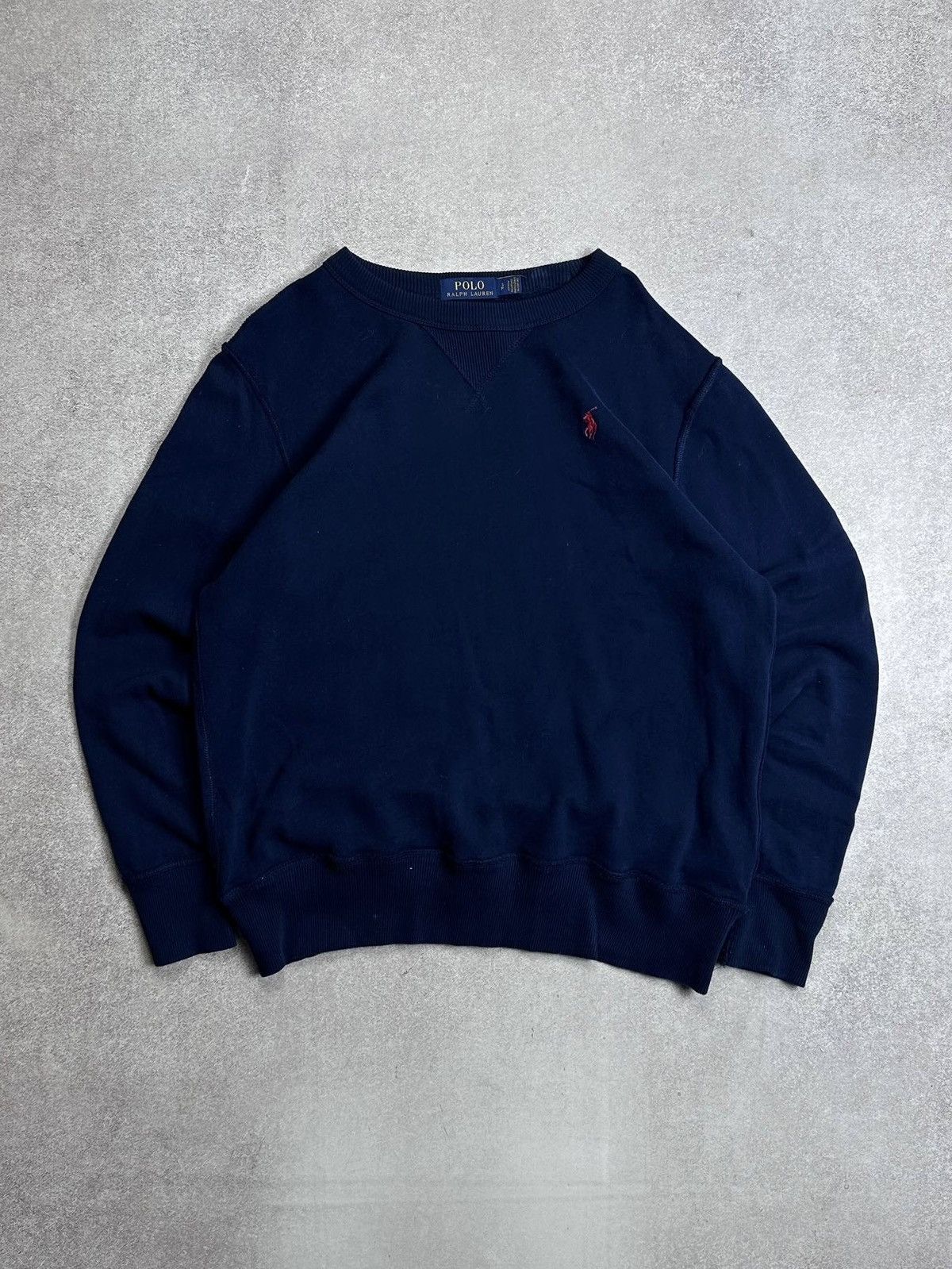 Vintage Polo Ralph Lauren Navy Blue Boxy Sweatshirt S