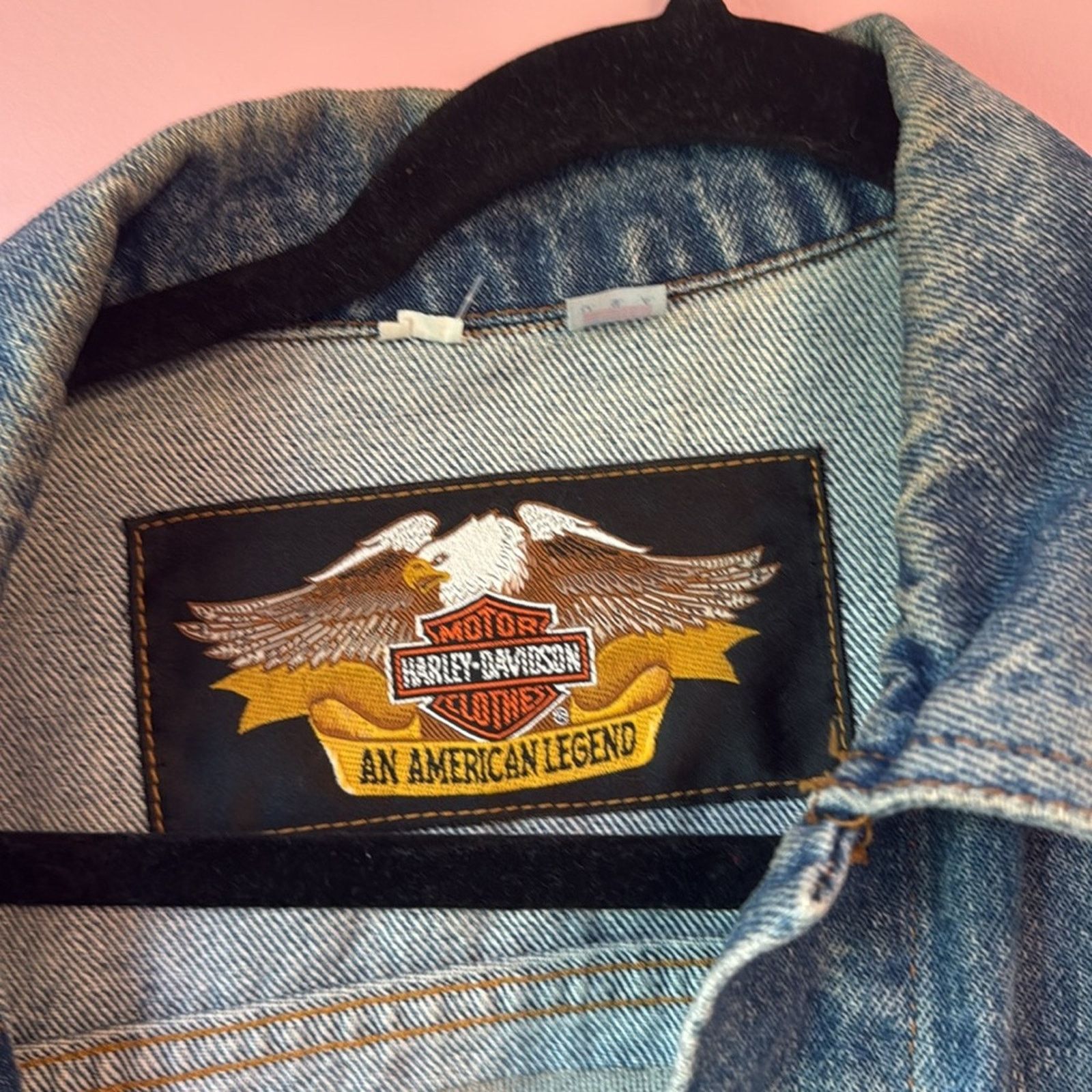 Harley Davidson Vintage Mens HARLEY DAVIDSON Stamped Denim Jacket XL Size US XL / EU 56 / 4 - 6 Thumbnail