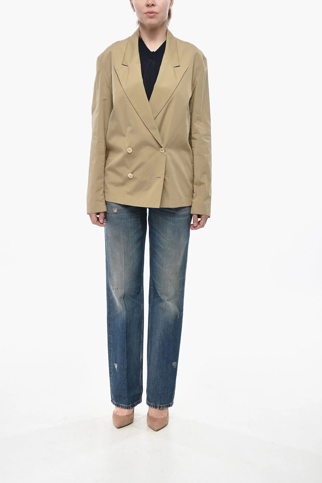 Dries Van Noten og1mm0426 Double-Breasted Blazer in Beige Size M / US 6-8 / IT 42-44 - 4 Thumbnail