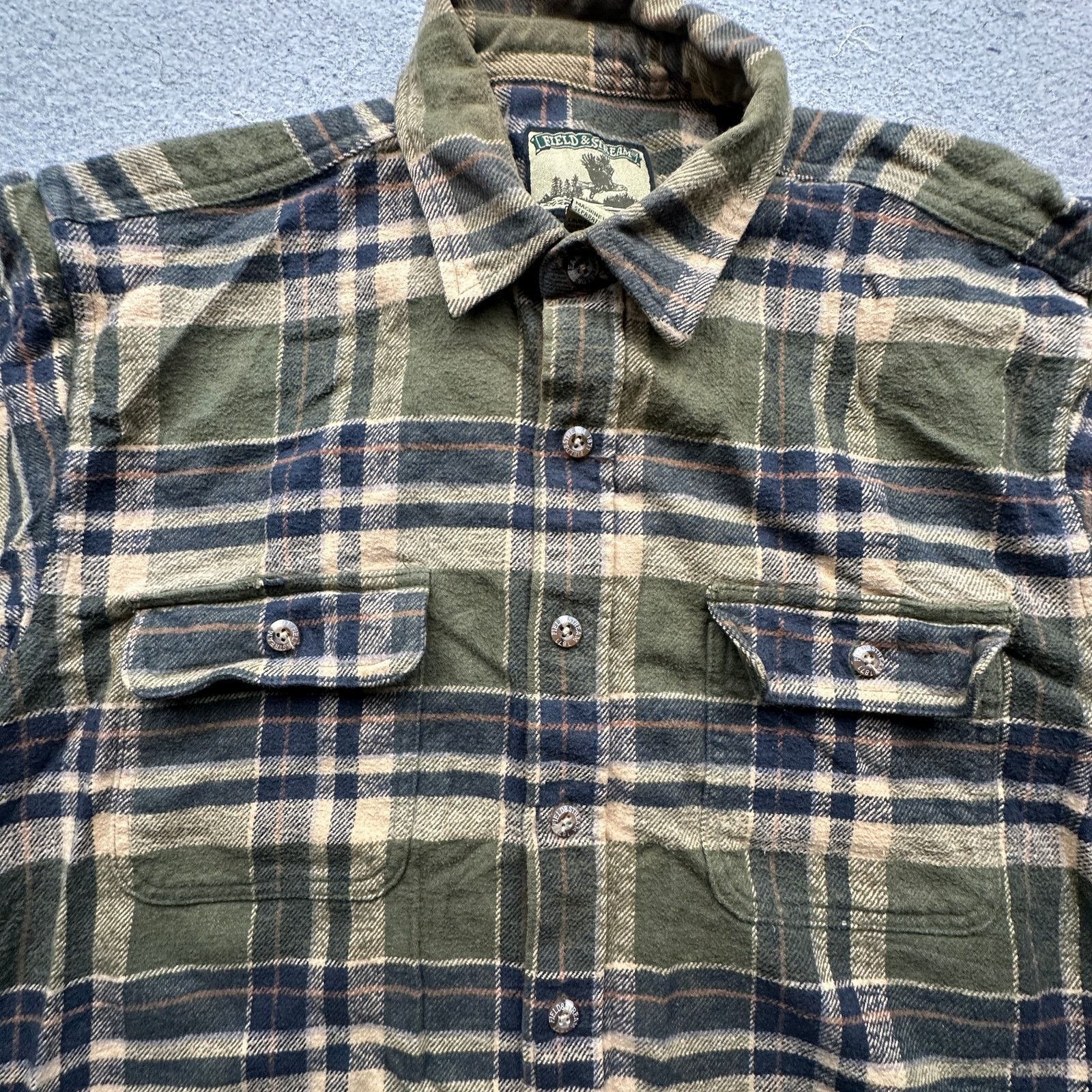 Field & Stream Field & Stream Flannel Button Up Shirt Men Large Plaid Green Size US L / EU 52-54 / 3 - 8 Thumbnail
