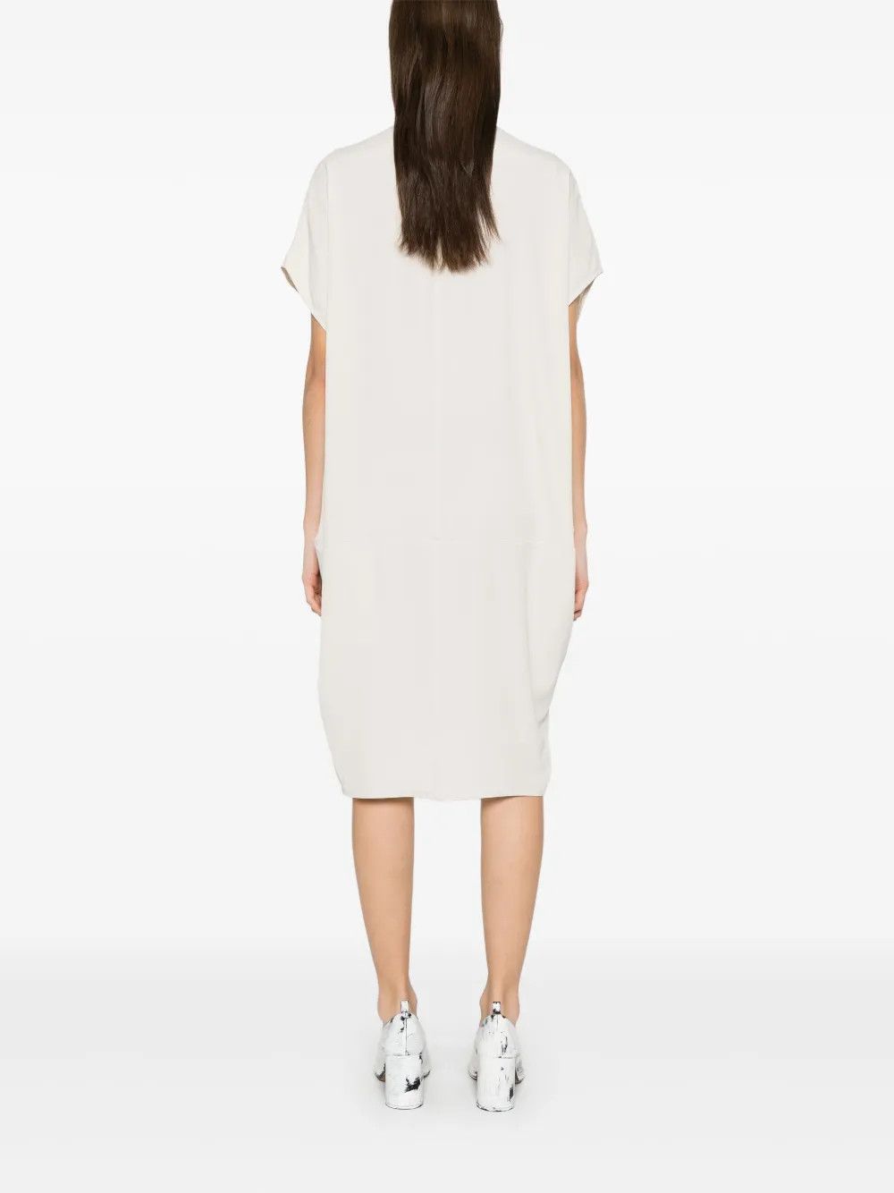Rick Owens o1y0126 Midi Dress in Light Gray Size S / US 4 / IT 40 - 4 Thumbnail