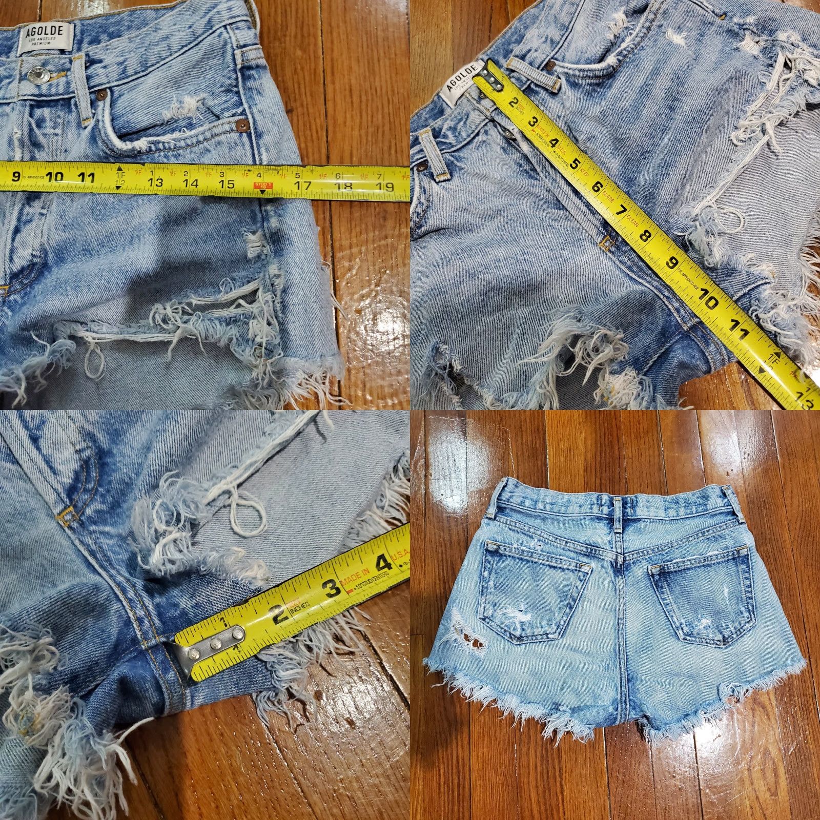 Agolde AGOLDE Parker Vintage Jean Shorts Women Size 24 Denim Cut Offs Frayed-Hem Size 42" / US 20 - 8 Thumbnail