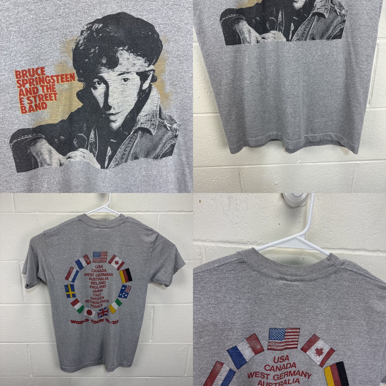 Vintage VINTAGE Bruce Springsteen E Street Band World Tour 84-85 T Shirt XL USA Gray Mens 80s Band USA World Tour Shirt XL Gray Short Sleeve Crew Neck Size US XL / EU 56 / 4 - 8 Thumbnail