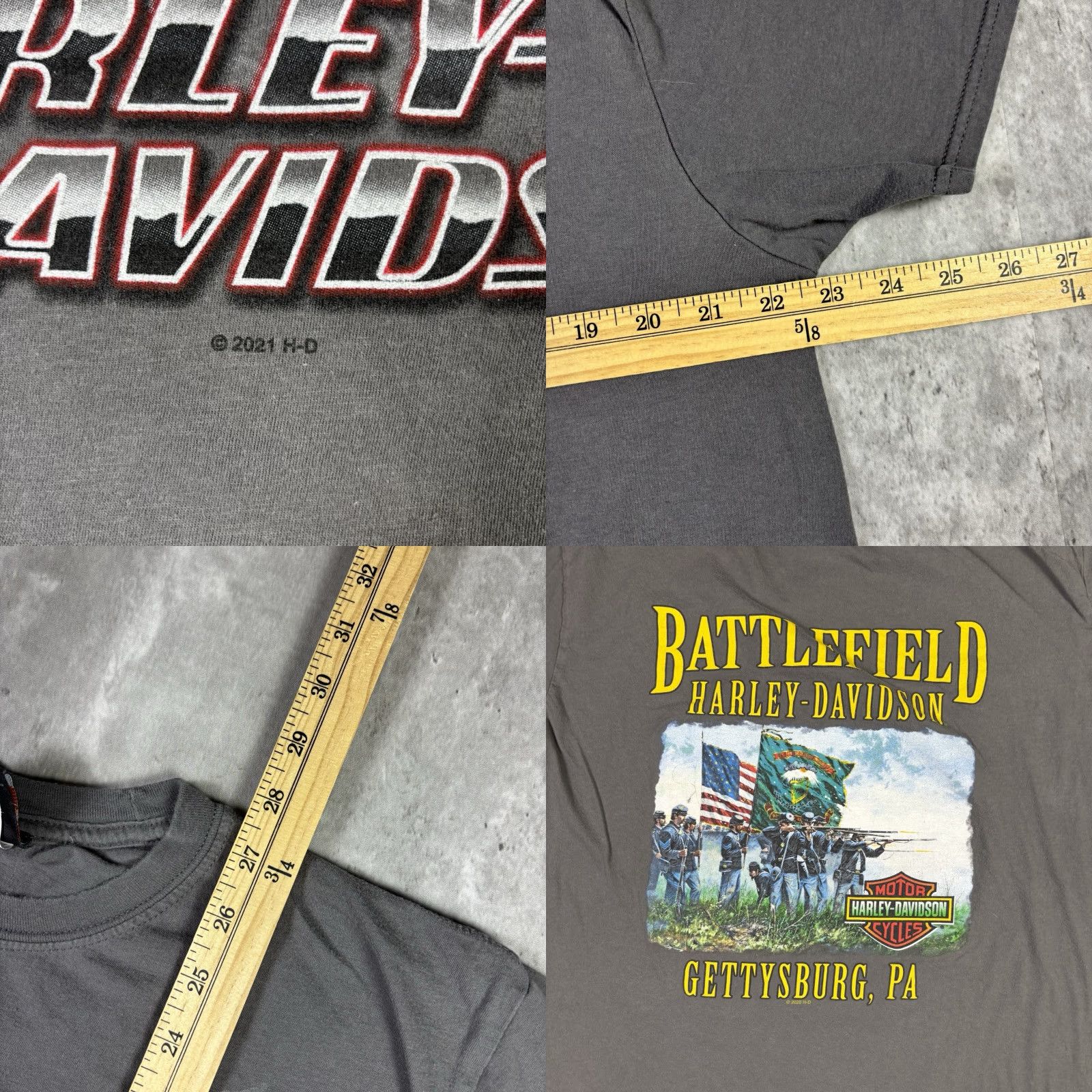 Harley Davidson VINTAGE Harley-Davidson Flame Bird Biker T Shirt Gray XL Mens Crew Neck Short Sleeve Graphic Print Cotton-XL Men’s T-Shirt Size US XL / EU 56 / 4 - 8 Thumbnail