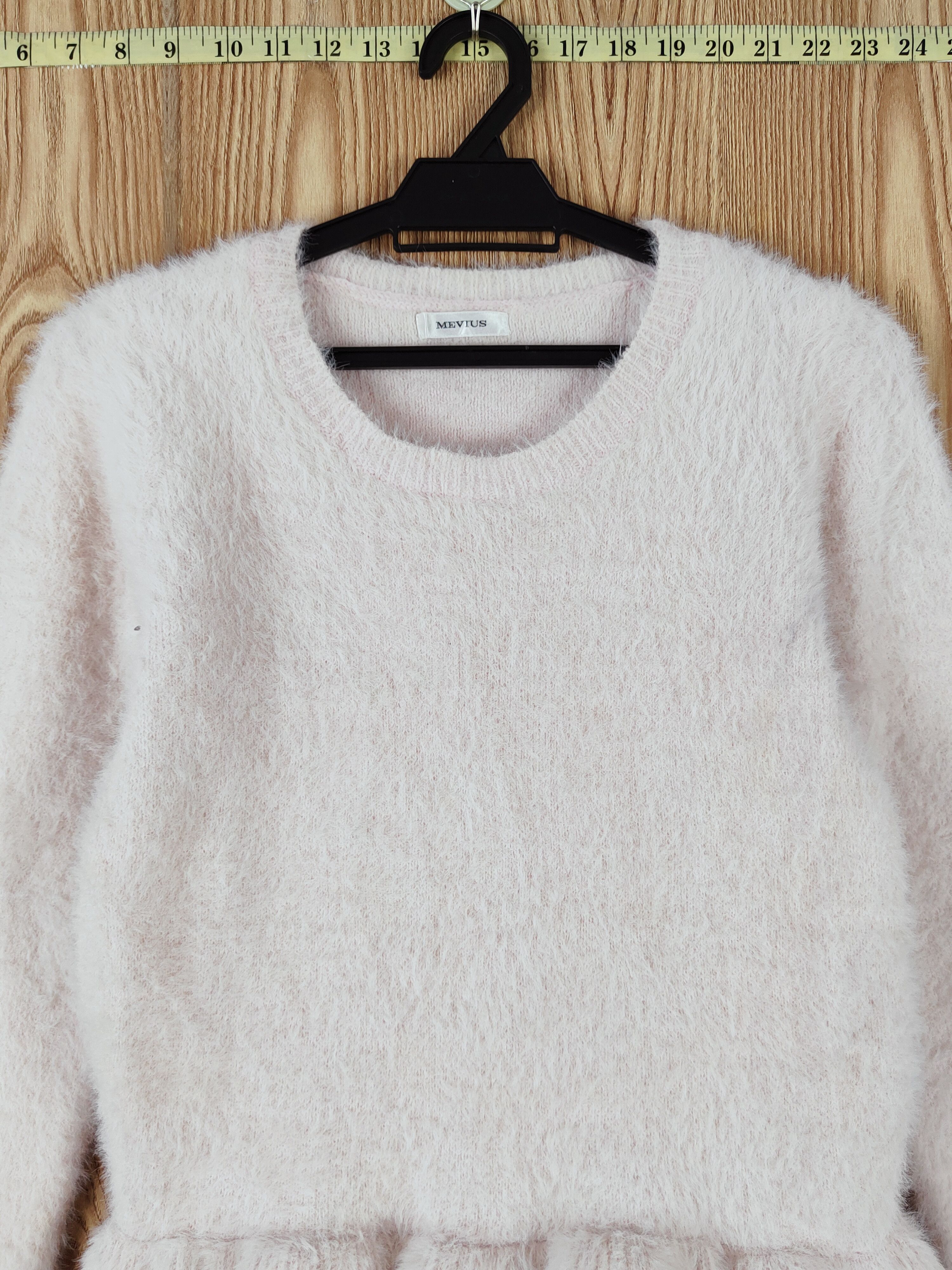 Japanese Brand × Vintage Vintage design Mevius Pink Fur Mohair Knitwear Size S / US 4 / IT 40 - 2 Thumbnail