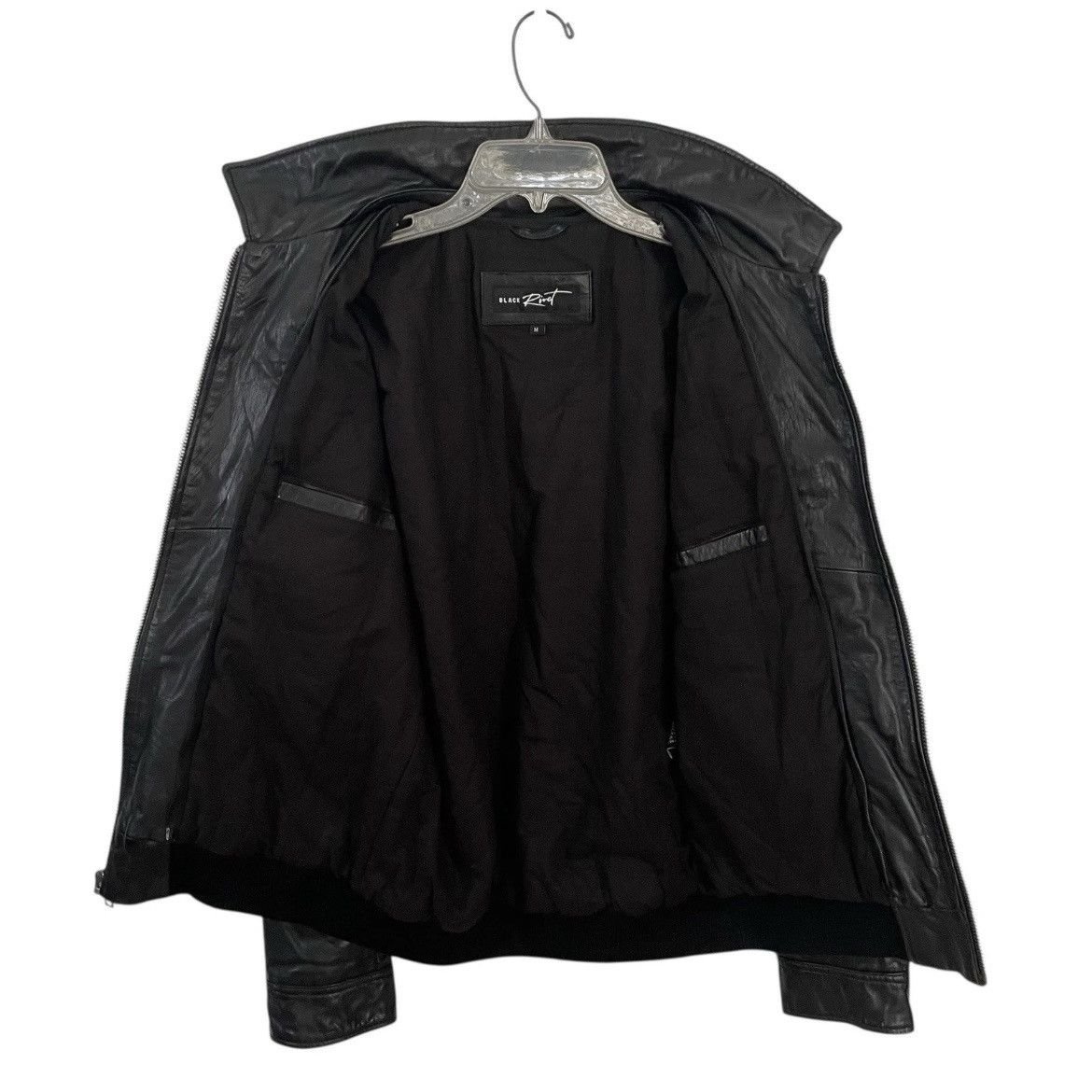 Black Rivet Black Rivet Leather Bomber Jacket w/ Removable Hoodie Medium Size US M / EU 48-50 / 2 - 8 Thumbnail