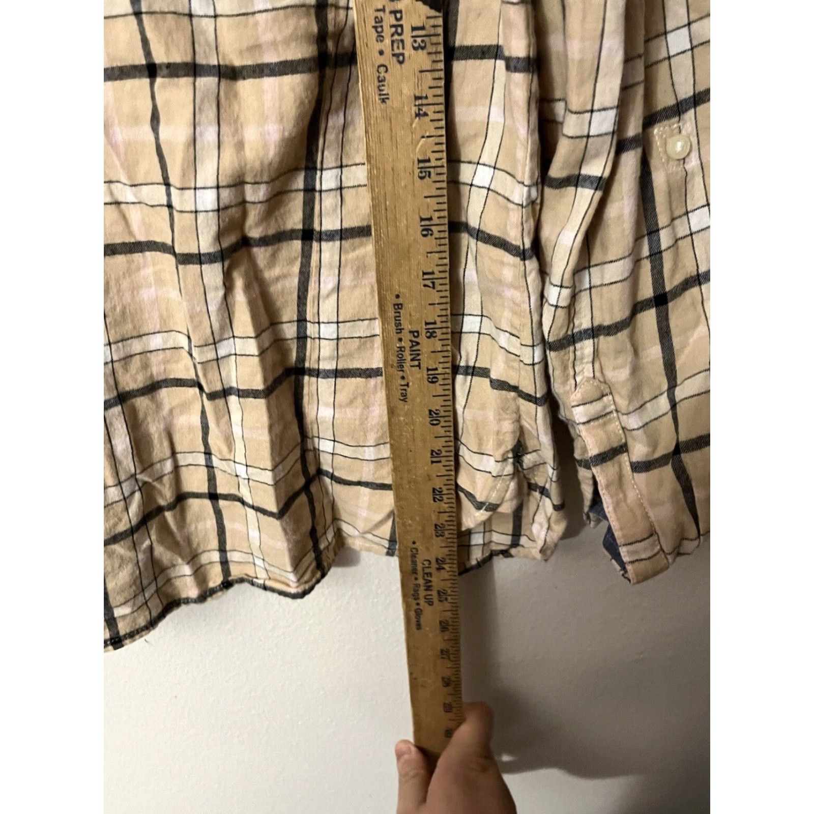 Tommy Hilfiger Tommy Hilfiger Plaid Button-Up Shirt Men M Long Sleeve Beige Casual Shirt Mens Medium Beige Plaid Tommy Hilfiger Size US M / EU 48-50 / 2 - 4 Thumbnail