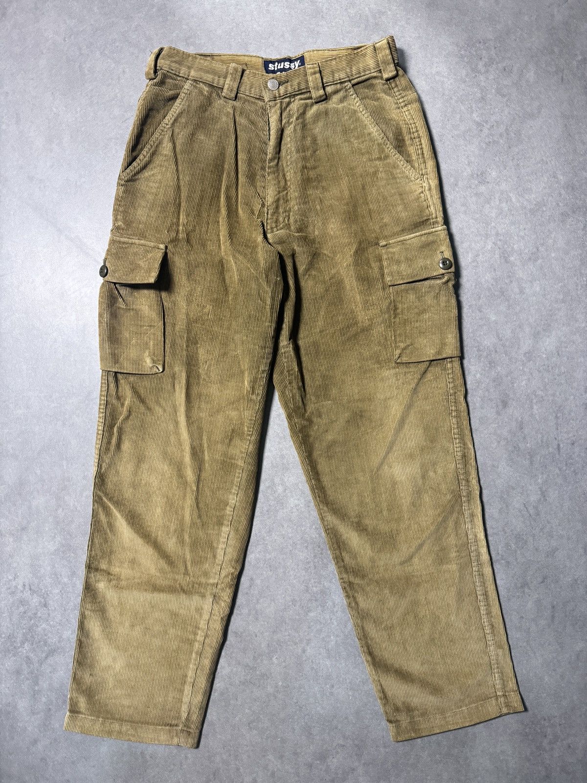 Stussy Vintage Rare Stussy Corduroy Cargo Pants Skate Size US 31 - 1 Thumbnail