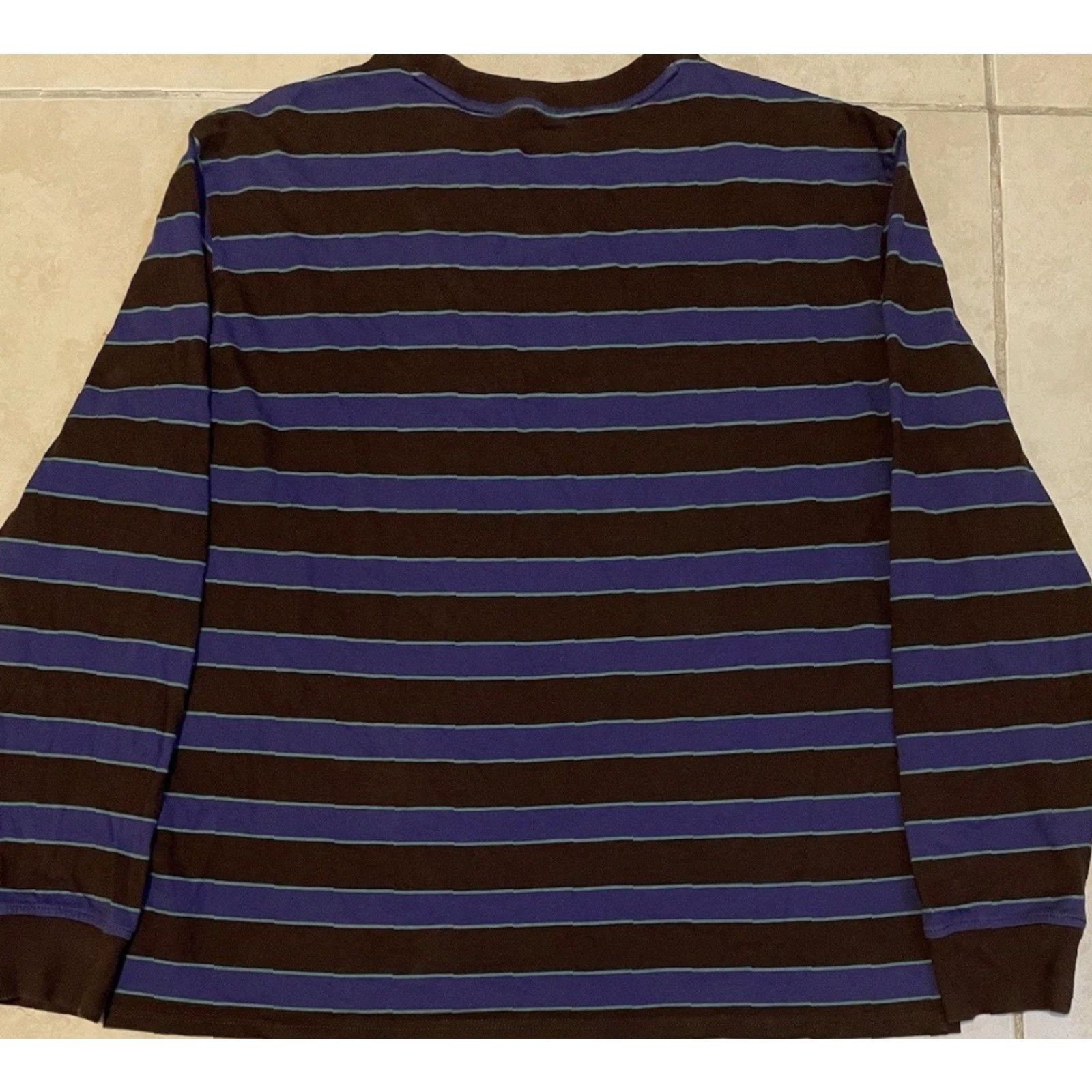 Guess VINTAGE GUESS Jeans Striped Spellout Shirt L Blue Graphic Tee 90s Y2K Hip Hop Grunge Beach Surf Skate Boardriding Mens Size US L / EU 52-54 / 3 - 4 Thumbnail
