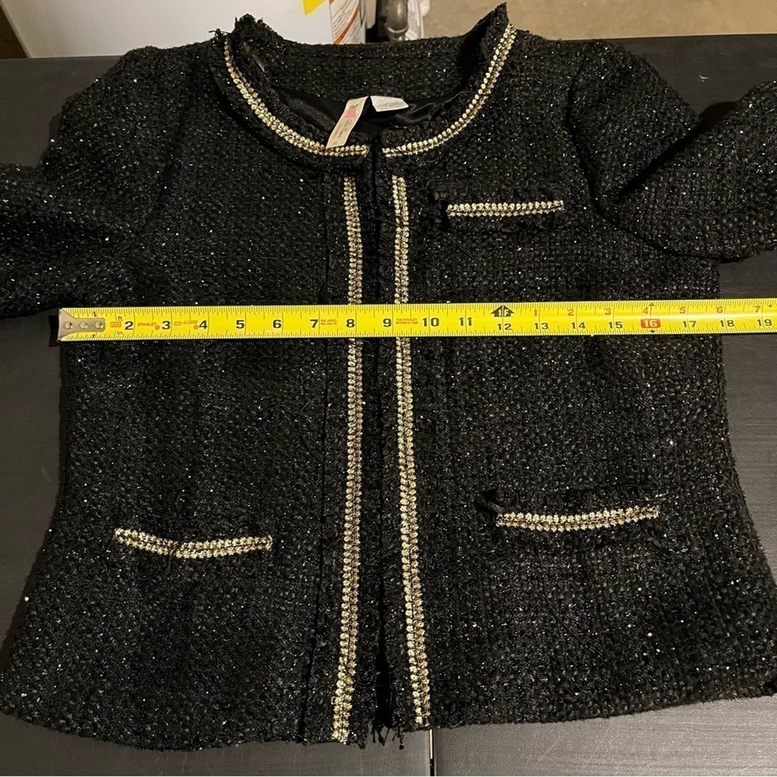 Other Alice Moon Black Sparkle Tweed Blazer Jacket Size Medium Size M / US 6-8 / IT 42-44 - 7 Thumbnail