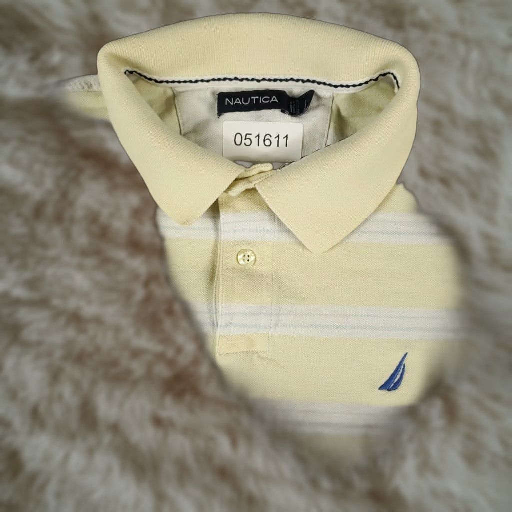 Nautica Nautica Polo Shirt Mens Large Yellow Striped Polo Short Sleeve Casual Adult Size US L / EU 52-54 / 3 - 1 Thumbnail