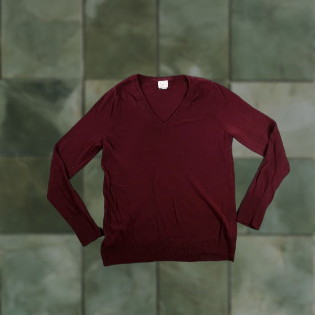 Vintage A New Day Sweater Women XS Maroon Pullover V-Neck Classic Cozy Lounge Day Size XS / US 0-2 / IT 36-38 - 1 Thumbnail