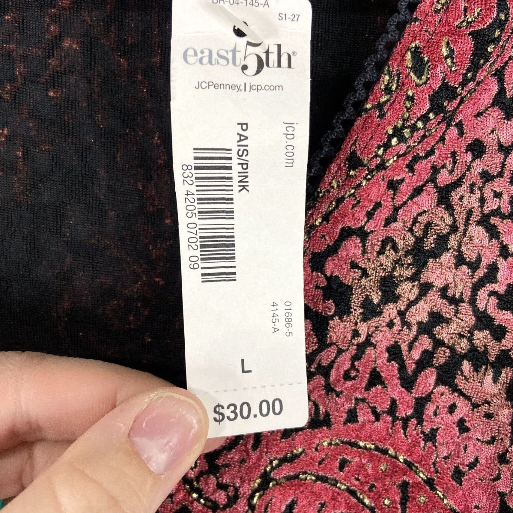 Pinko East 5th Blouse Women's Large Pink Paisley 3/4 Sleeve Womens Size L / US 10 / IT 46 - 7 Thumbnail