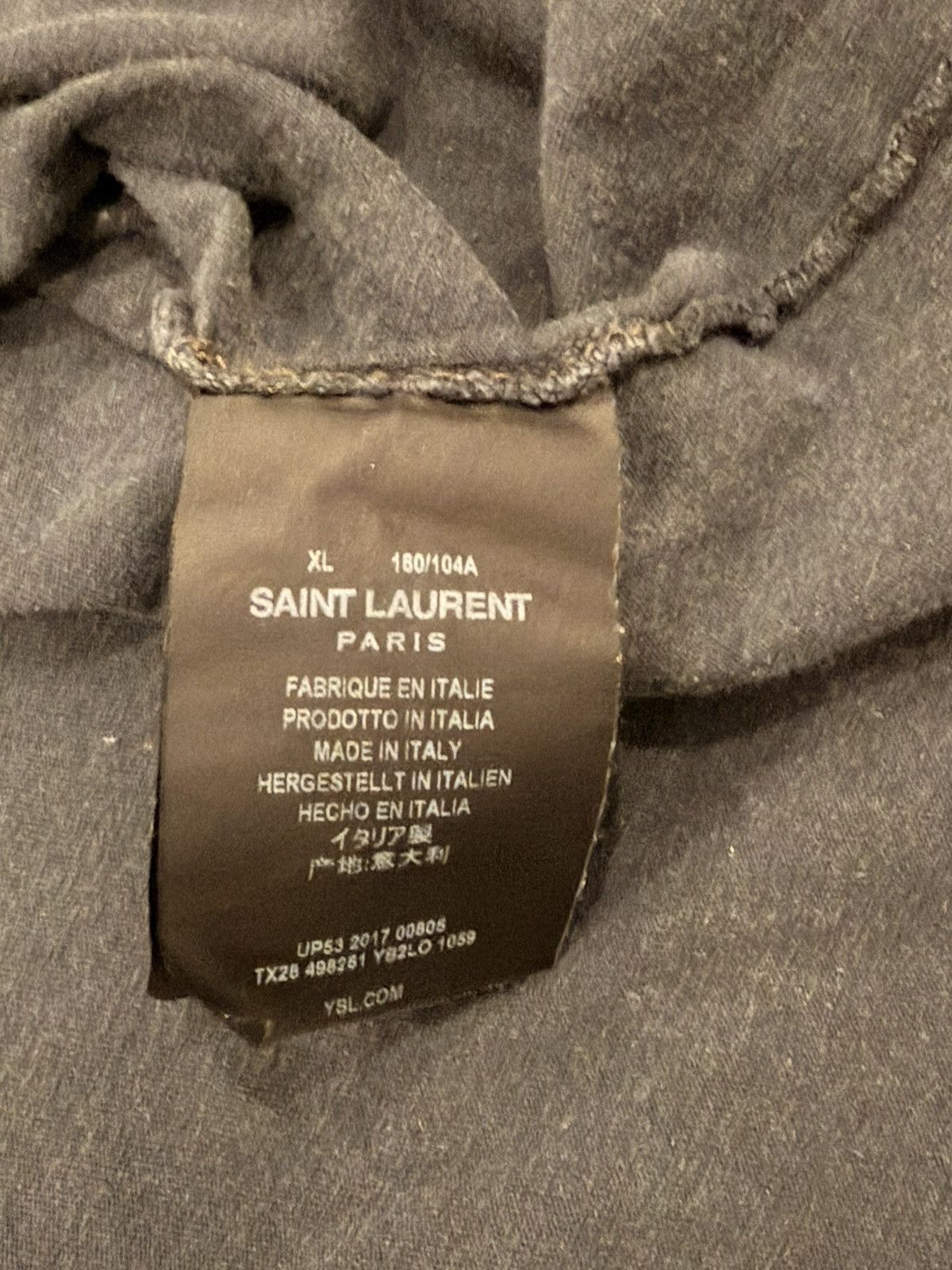 Saint Laurent Paris Hedi era SLP Acid Wash T shirt Size US XL / EU 56 / 4 - 4 Thumbnail