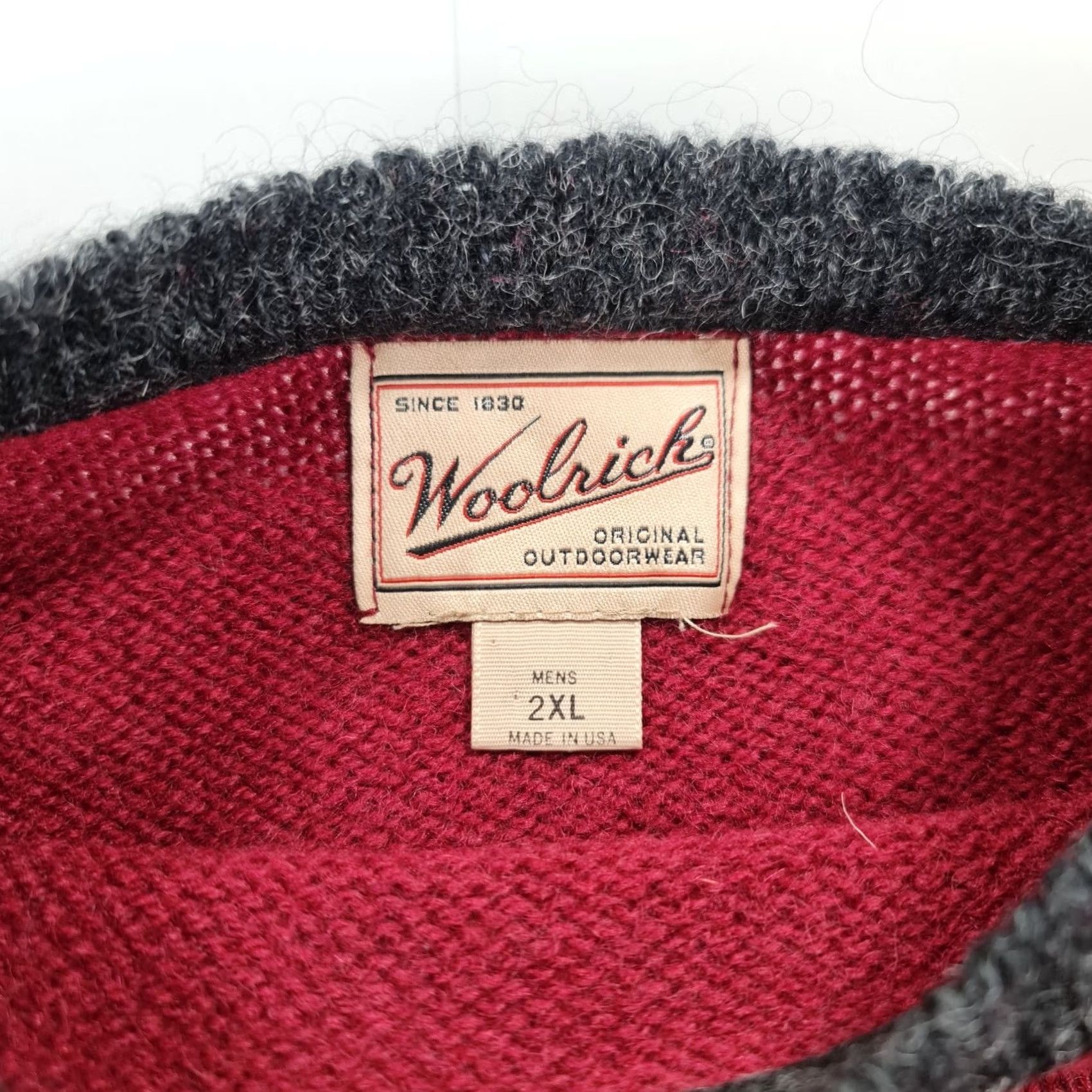 Vintage Woolrich Jumper Red XXL Wool Pullover Crew Neck Long Sleeve Fair Isle Vintage Mens Size US XXL / EU 58 / 5 - 3 Thumbnail
