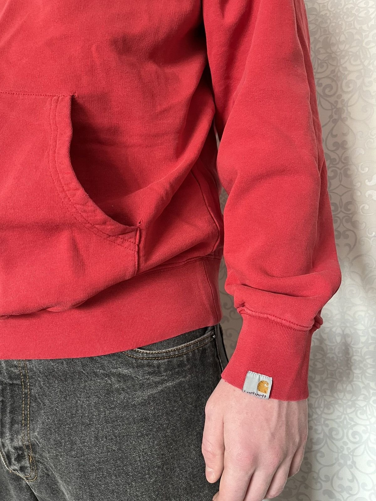 Carhartt × Vintage Vintage 90s Carhartt Men Distressed Red Logo Hoodie Size US L / EU 52-54 / 3 - 9 Thumbnail