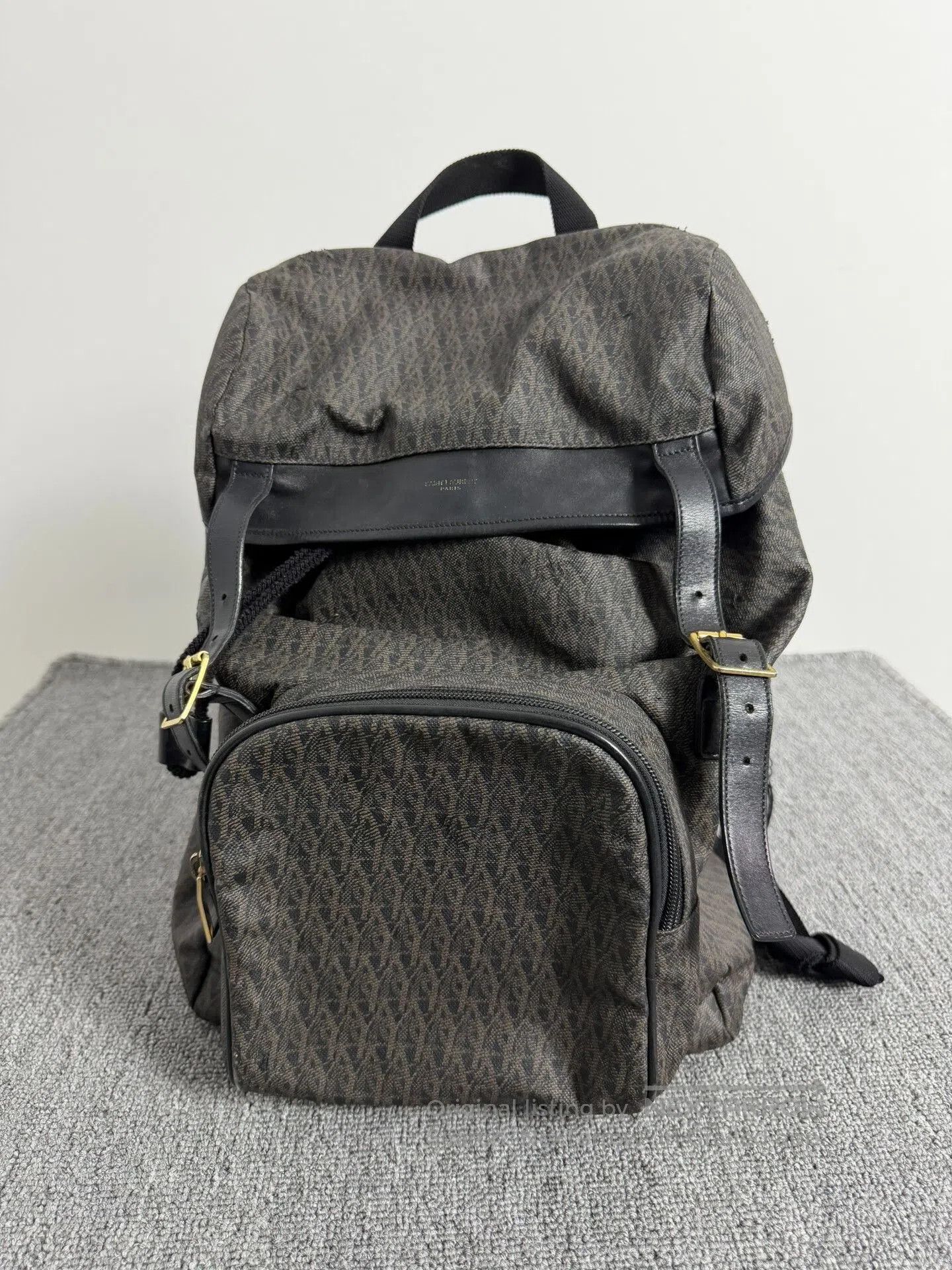 Saint Laurent Printed Drawstring Backpack.