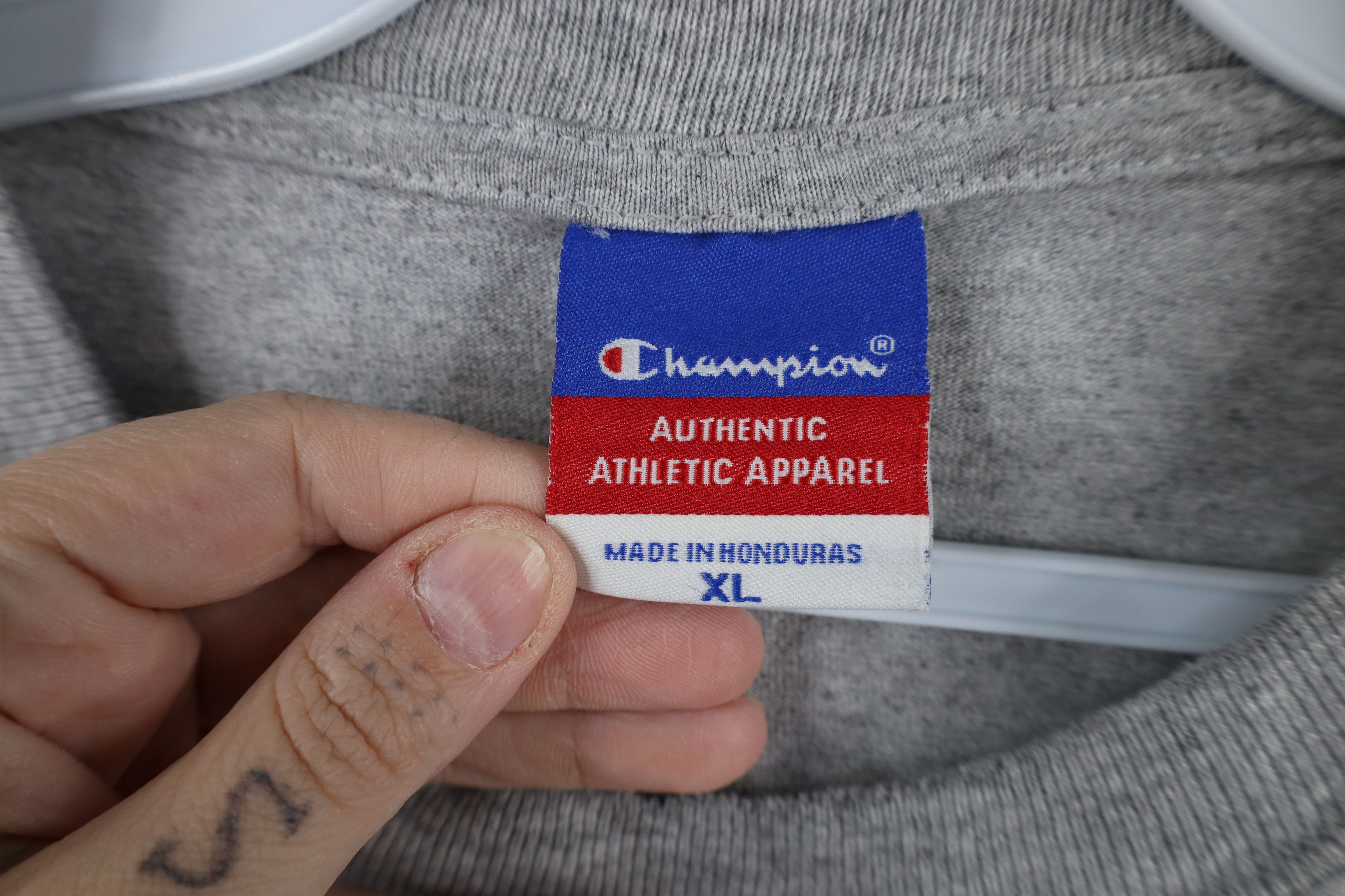 Champion × Vintage Vintage 90s Champion University Long Sleeve T-Shirt Gray Size US XL / EU 56 / 4 - 9 Thumbnail