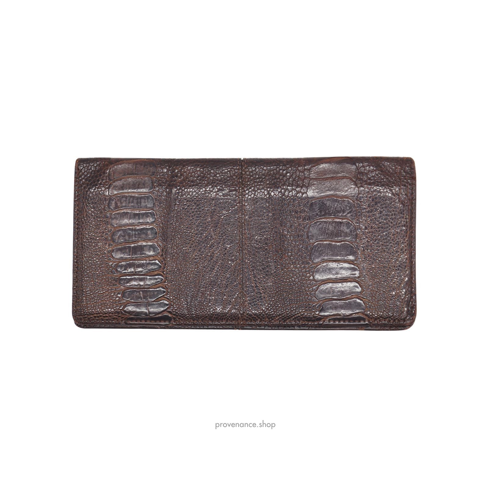 image of Givenchy Long Wallet - Ostrich Leather in Brown, Men's