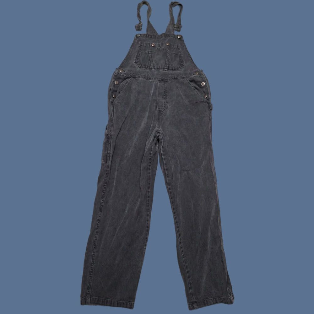 Route 66 VINTAGE Route 66 Overalls Women Black L Denim 100% Cotton Pockets Wide Buckle Square Neck Casual All Seasons Y2k Retro Size 36" / US 14 / IT 50 - 1 Thumbnail