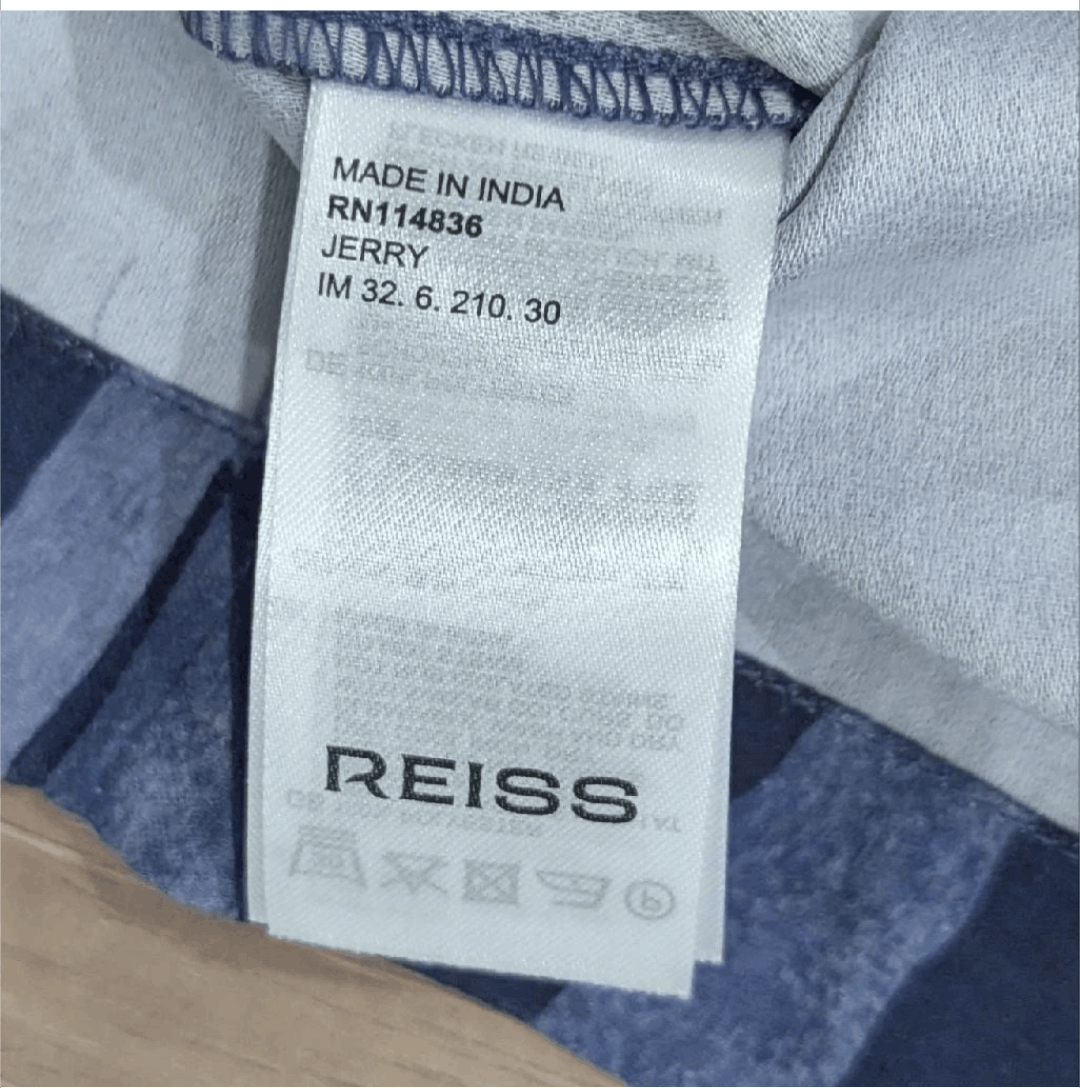 Reiss REISS "Jerry" Printed Resort Shirt Indigo Blue Medium Size US M / EU 48-50 / 2 - 4 Thumbnail