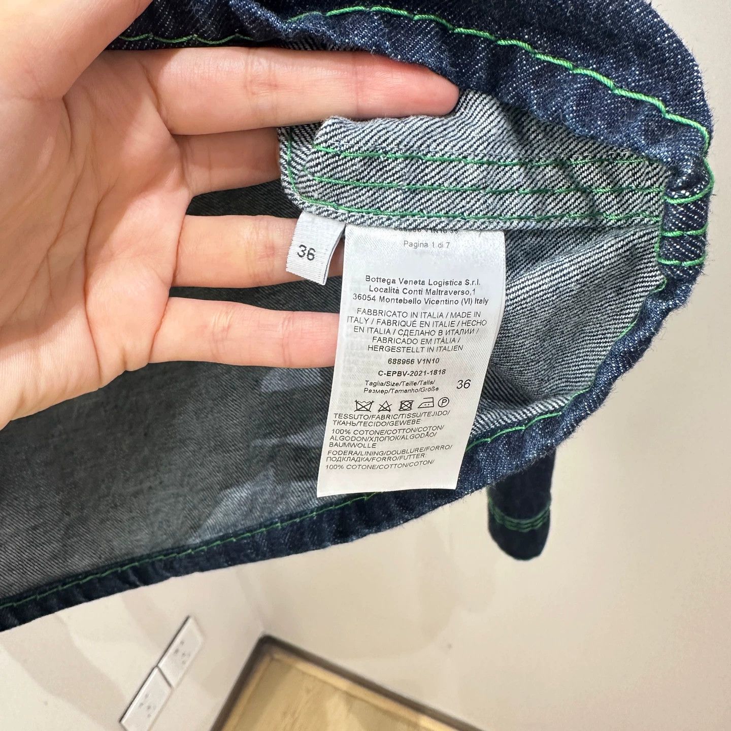 Bottega Veneta BV mar107 navy blue cotton lapel long sleeve denim jacket 36 Size XS / US 0-2 / IT 36-38 - 5 Thumbnail