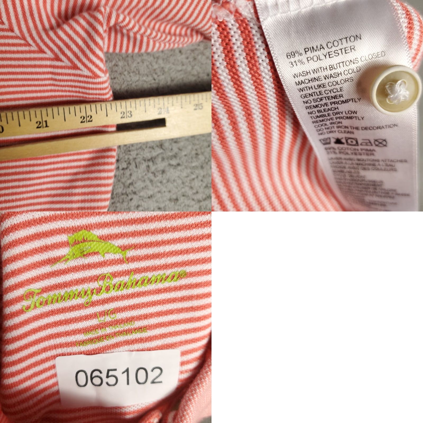 Tommy Bahama Tommy Bahama Polo Shirt Mens L Coral Striped Casual Short Sleeve Polo Shirt Mens L Coral Striped Casual Short Sleeve Size US L / EU 52-54 / 3 - 8 Thumbnail