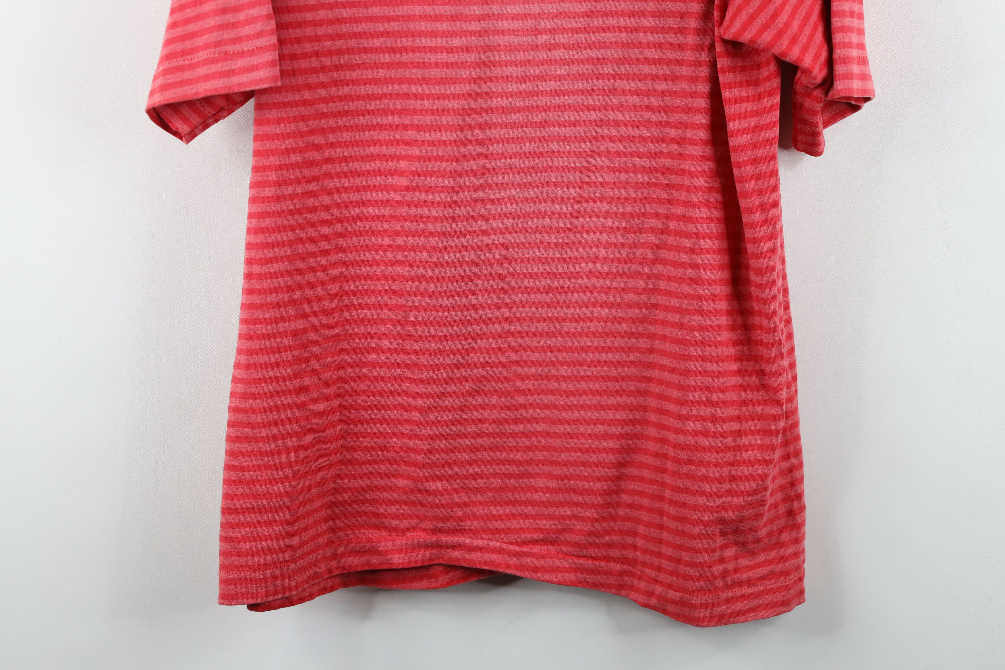 Vintage Vintage 90s Streetwear Striped Short Sleeve T-Shirt Red Pink Size US M / EU 48-50 / 2 - 13 Thumbnail