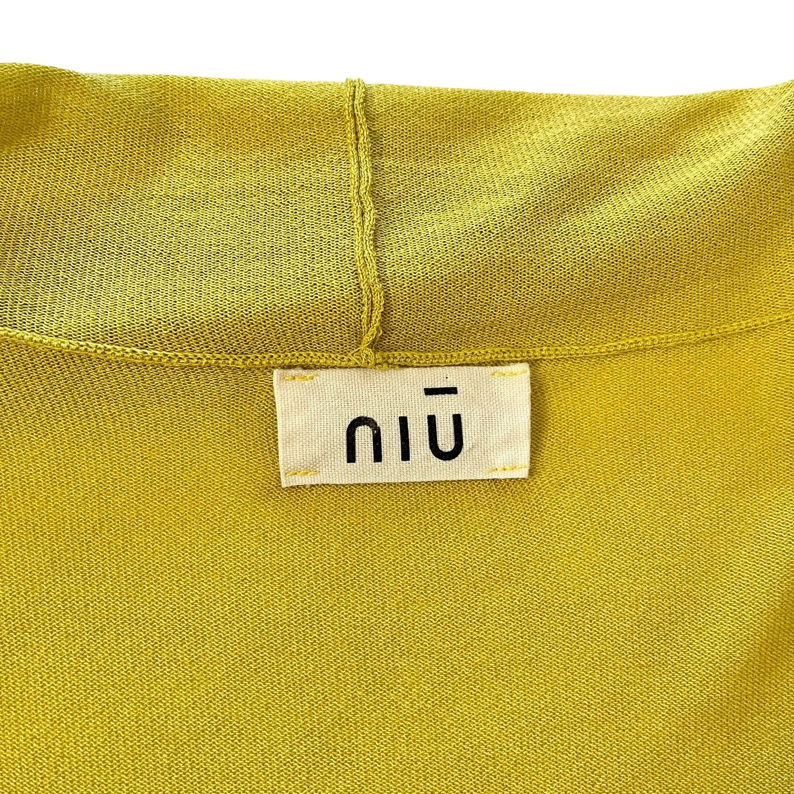 Other NIU Yellow Lightweight Jersey Shawl Collar Open Cardigan NIŪ Size M / US 6-8 / IT 42-44 - 4 Thumbnail