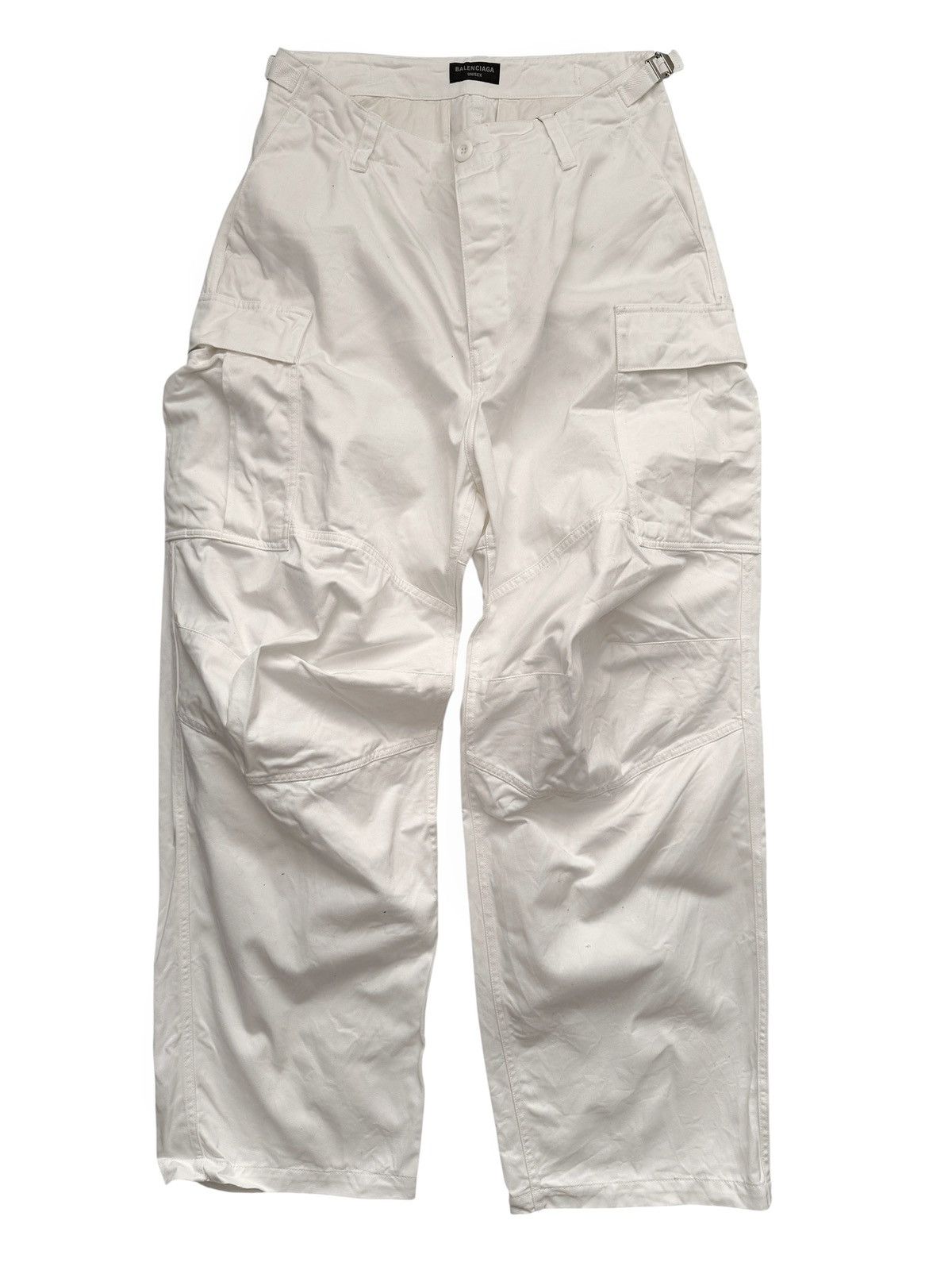 Balenciaga 2022 Heavy Kick Cargo Pants White Baggy Size US 32 / EU 48 - 1 Thumbnail